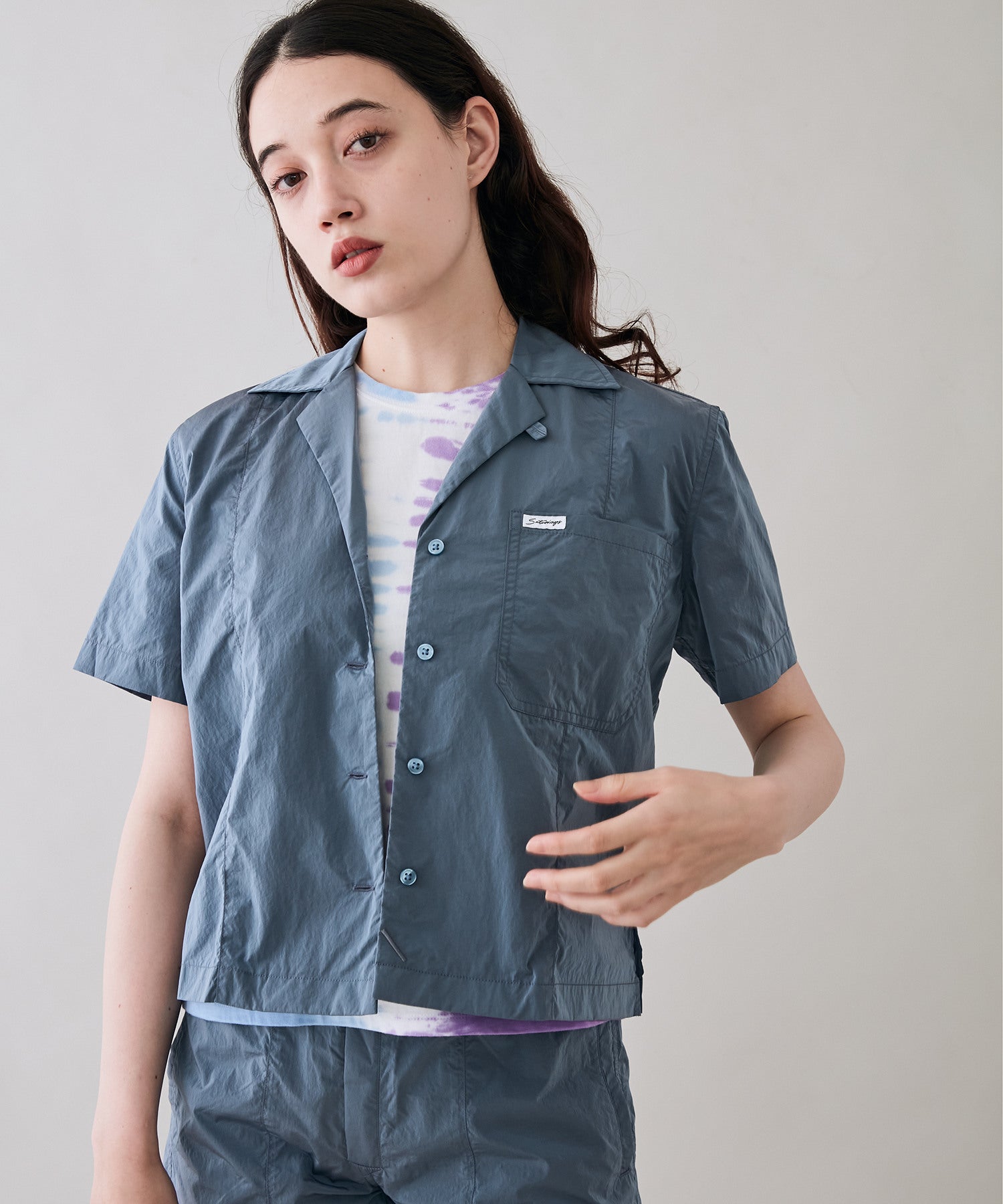 Dani Nylon Camp Collar Shirt