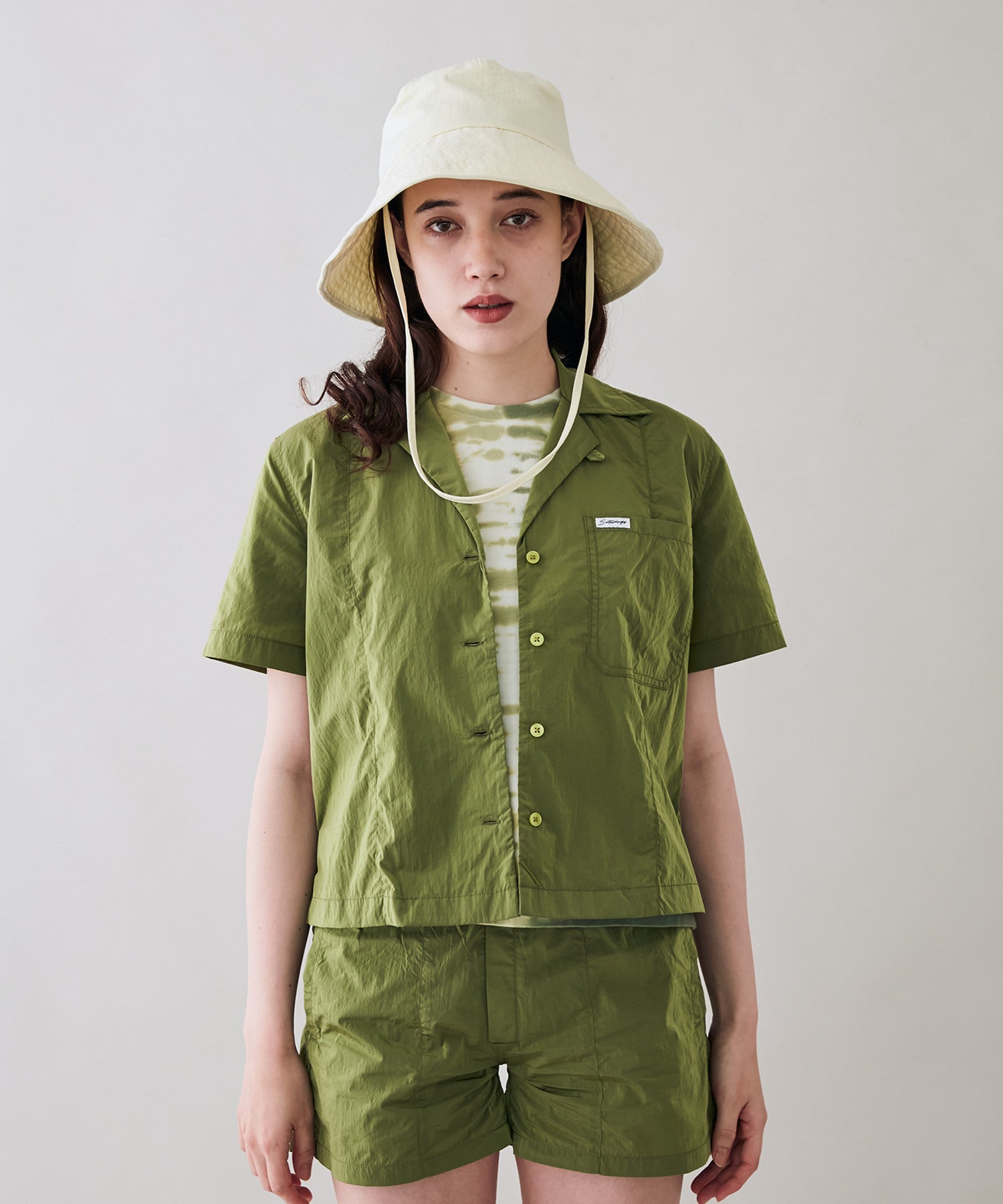 Dani Nylon Camp Collar Shirt