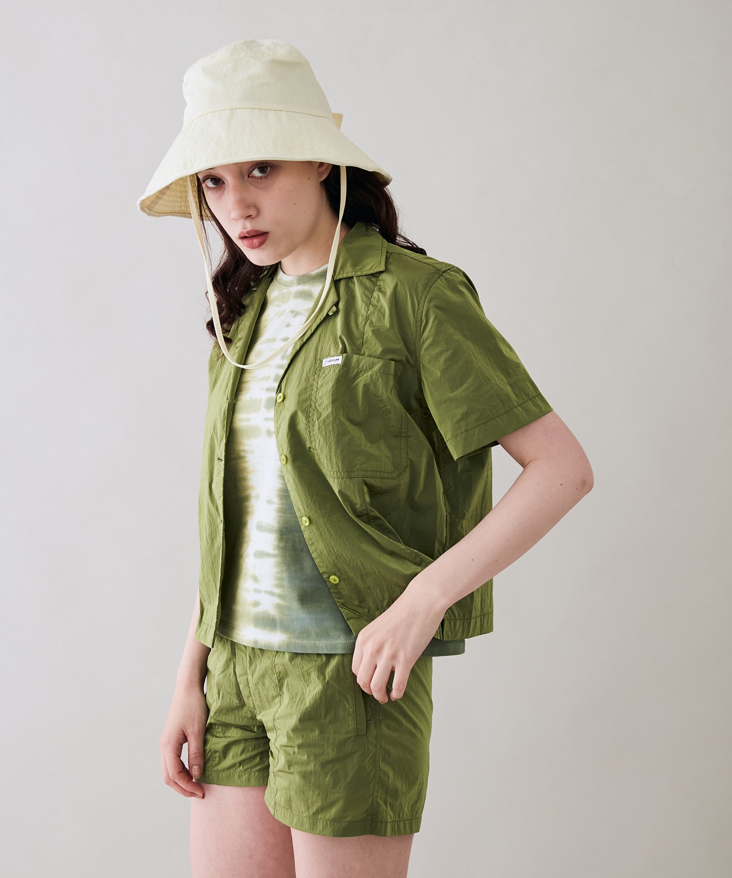 Dani Nylon Camp Collar Shirt