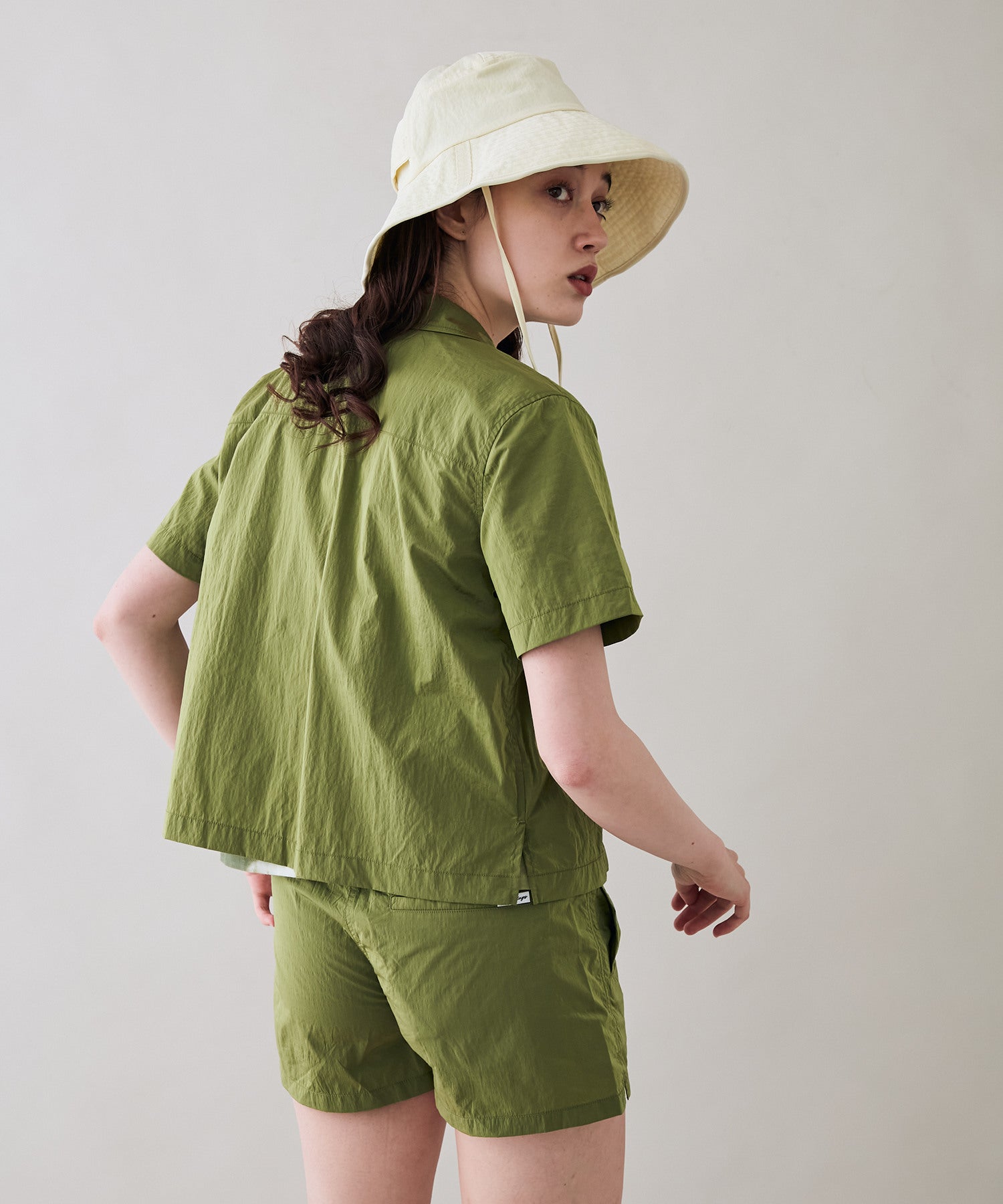 Dani Nylon Camp Collar Shirt