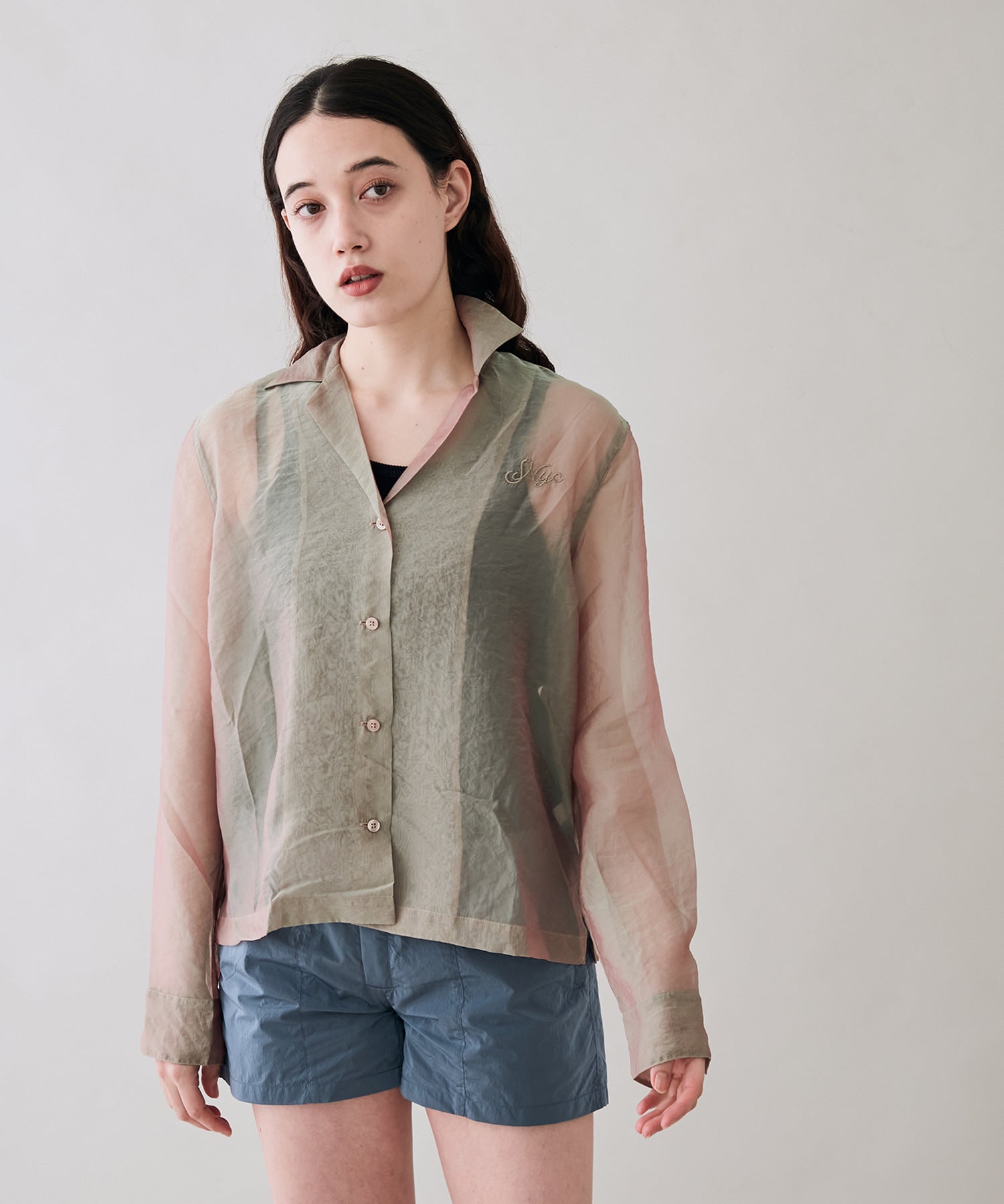 Crys Sheer Emb Shirt