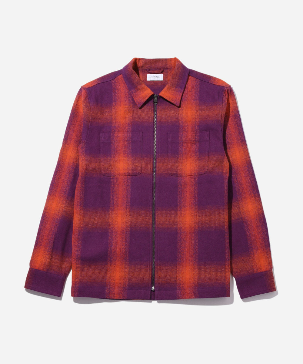 Ryan Zip Front Plaid Flannel Shirt | Saturdays NYC Japan