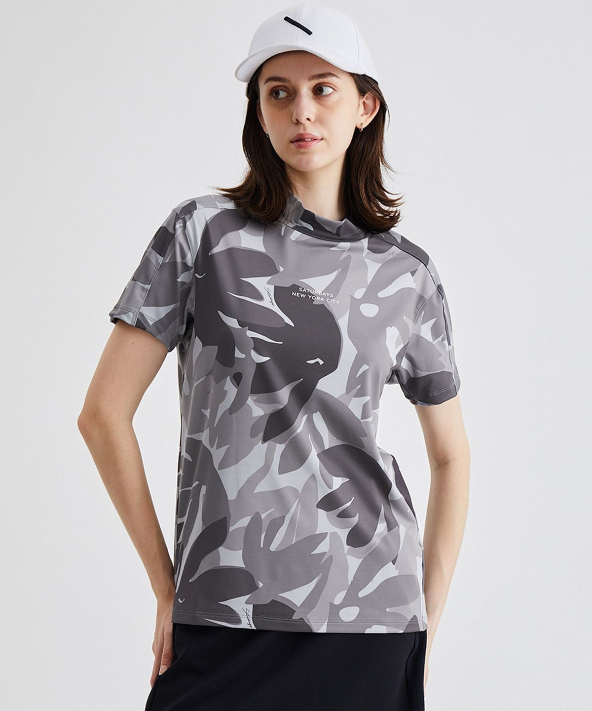 Flower Tech Mock Shirt | WOMEN