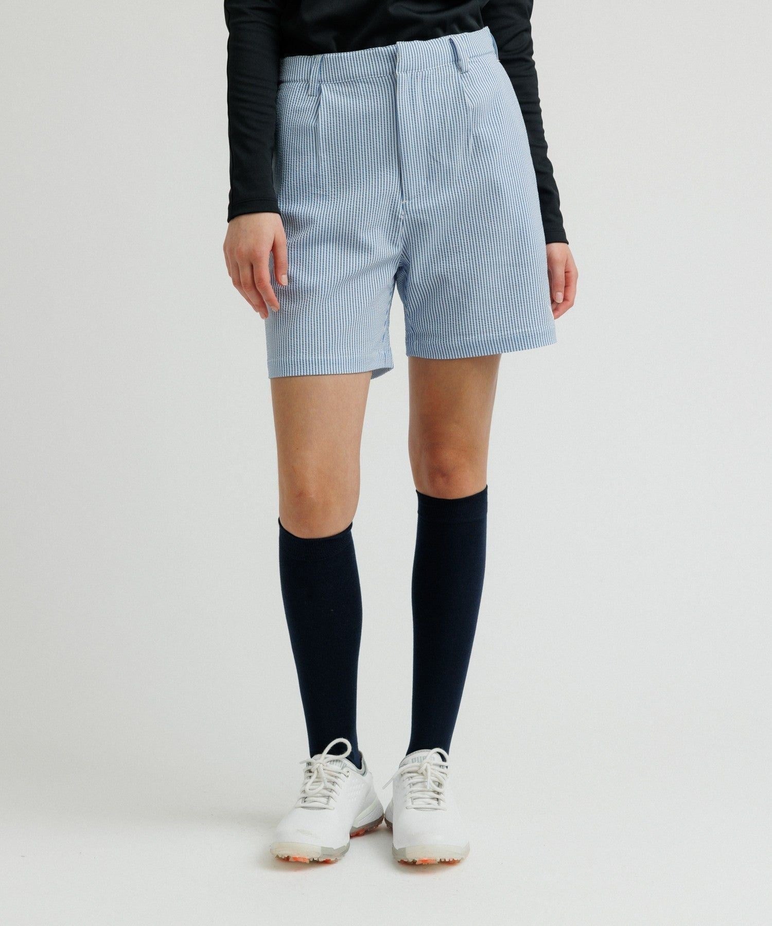 Seersucker One Tuck Short Pant | WOMEN