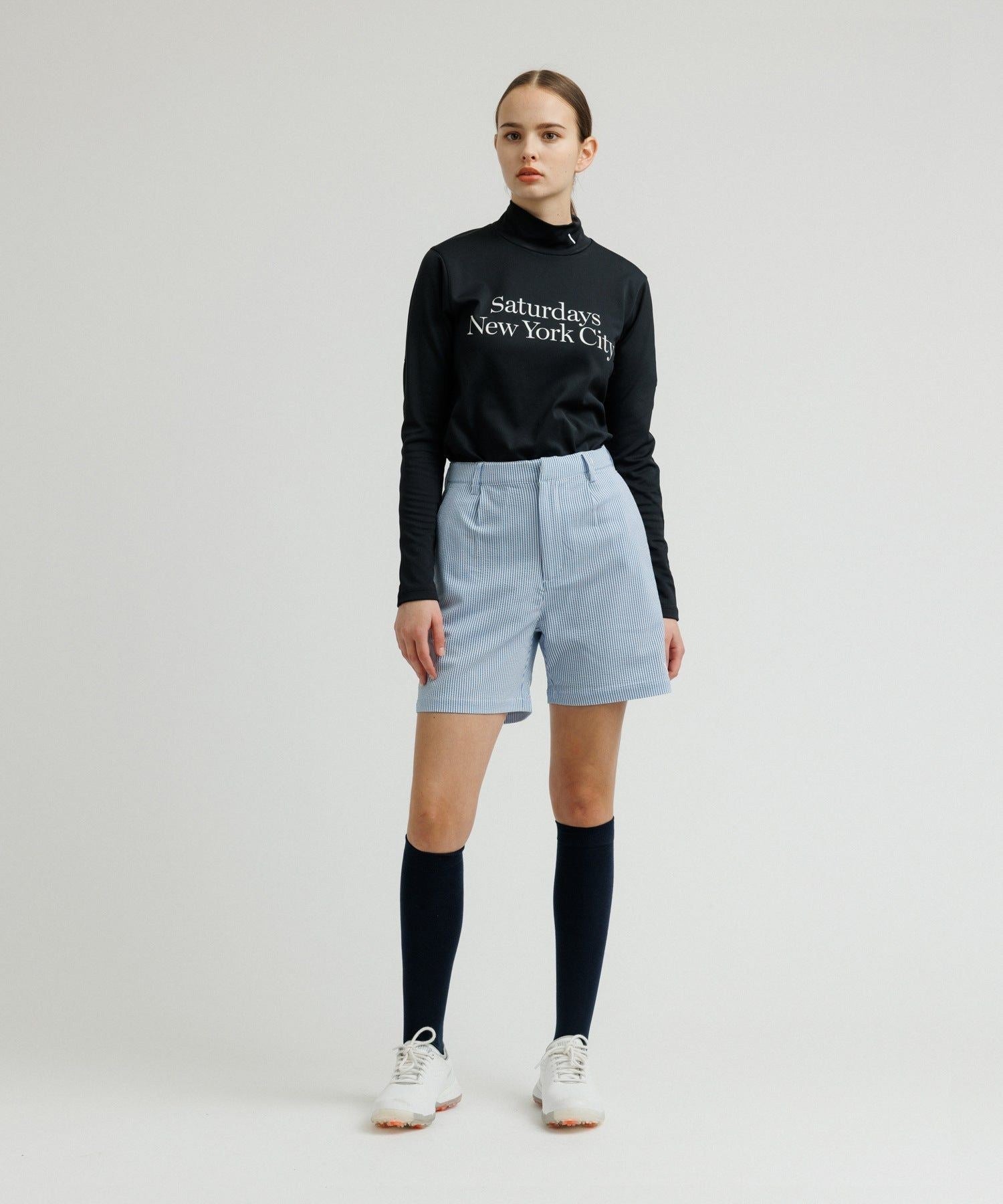 Seersucker One Tuck Short Pant | WOMEN