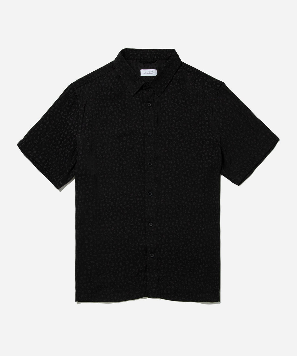 Bruce Leopard Jacquard Short Sleeve Shirt