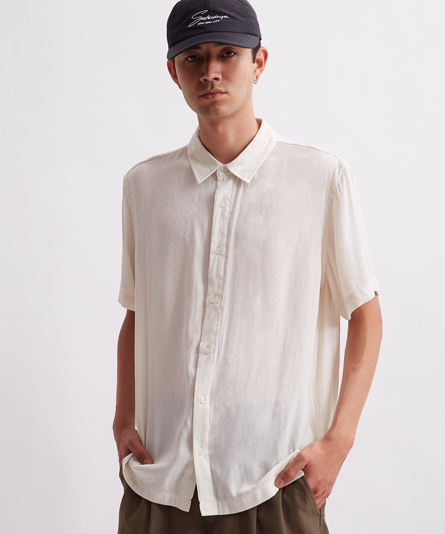 Bruce Leopard Jacquard Short Sleeve Shirt