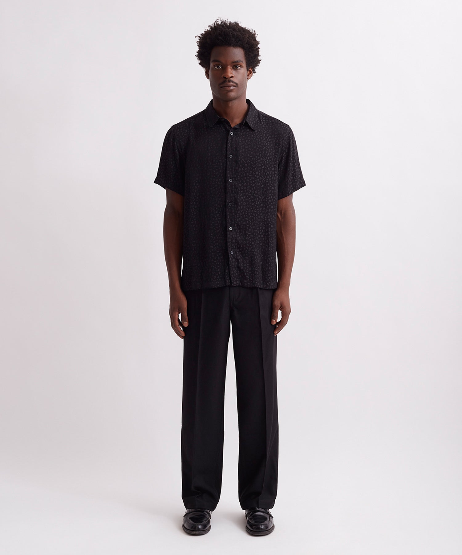 Bruce Leopard Jacquard Short Sleeve Shirt
