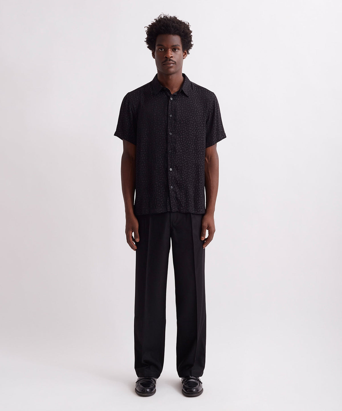 Bruce Leopard Jacquard Short Sleeve Shirt