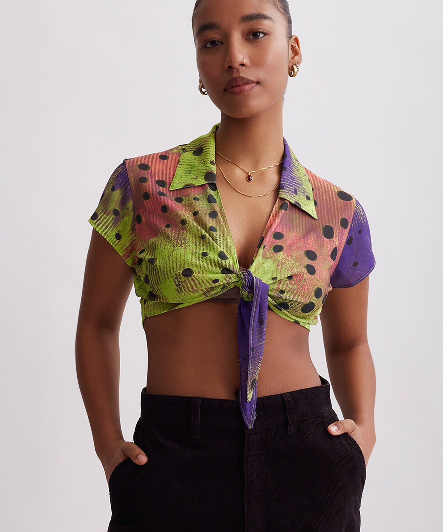 Jillian Tie Front Top