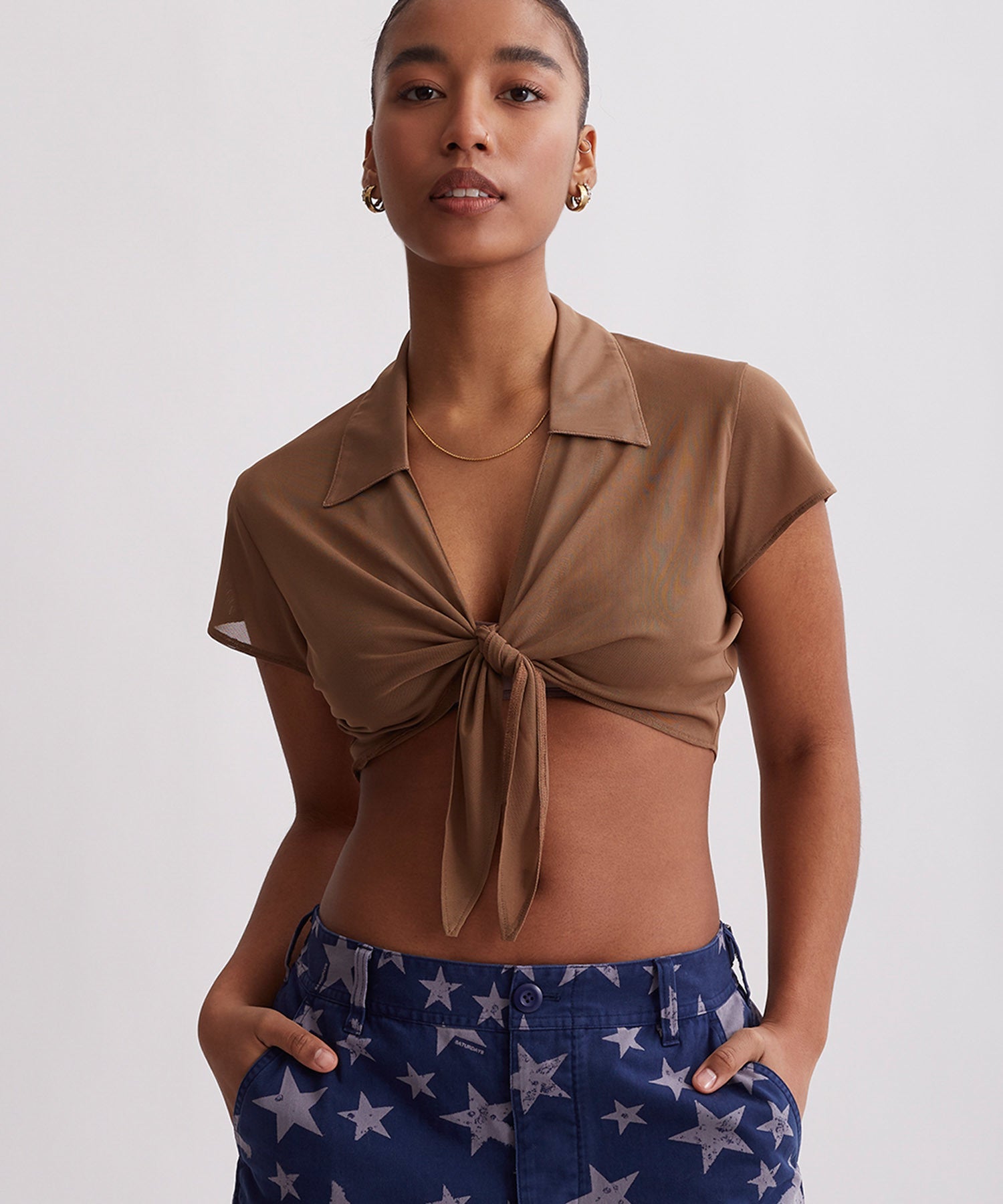 Jillian Tie Front Top