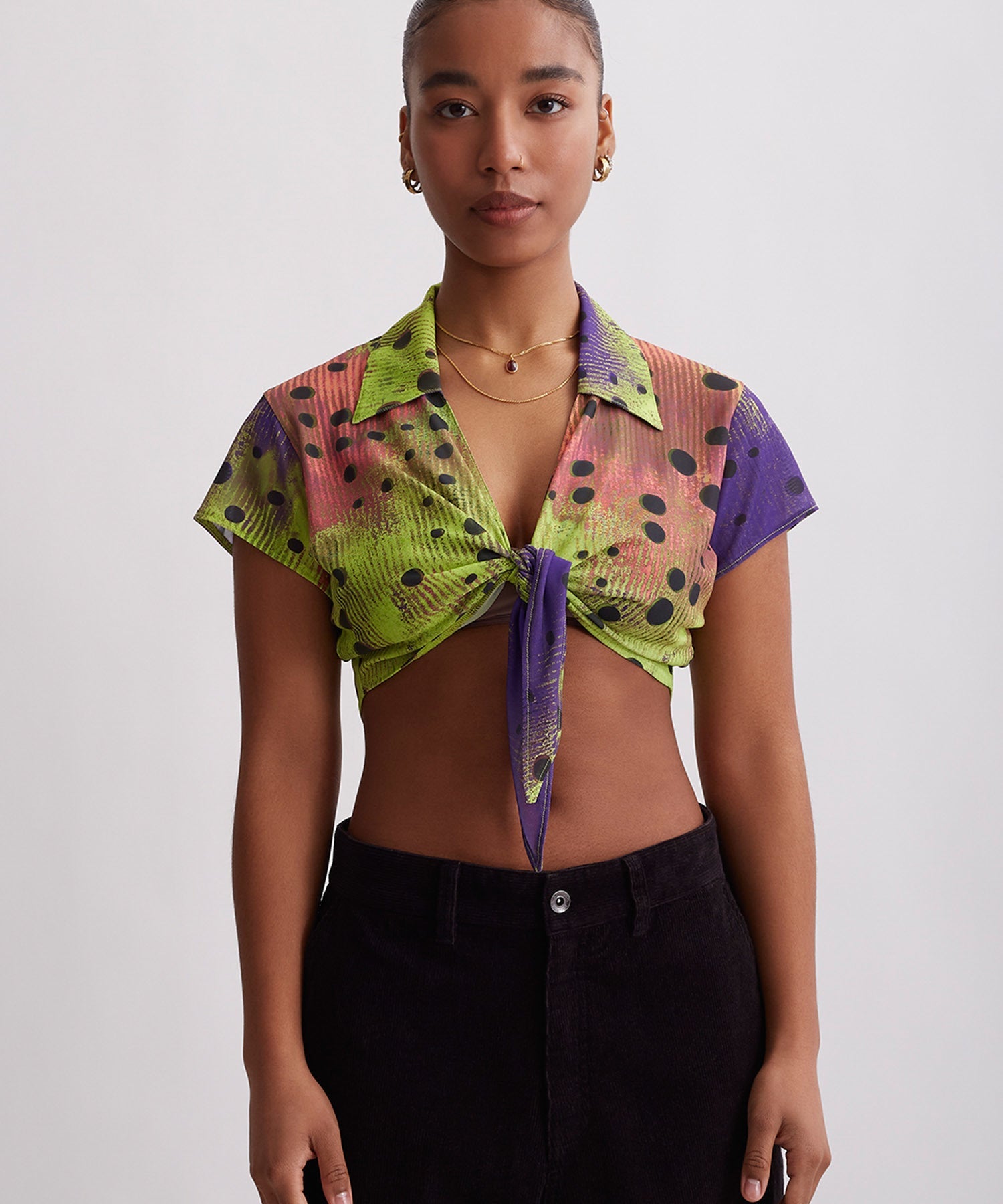 Jillian Tie Front Top