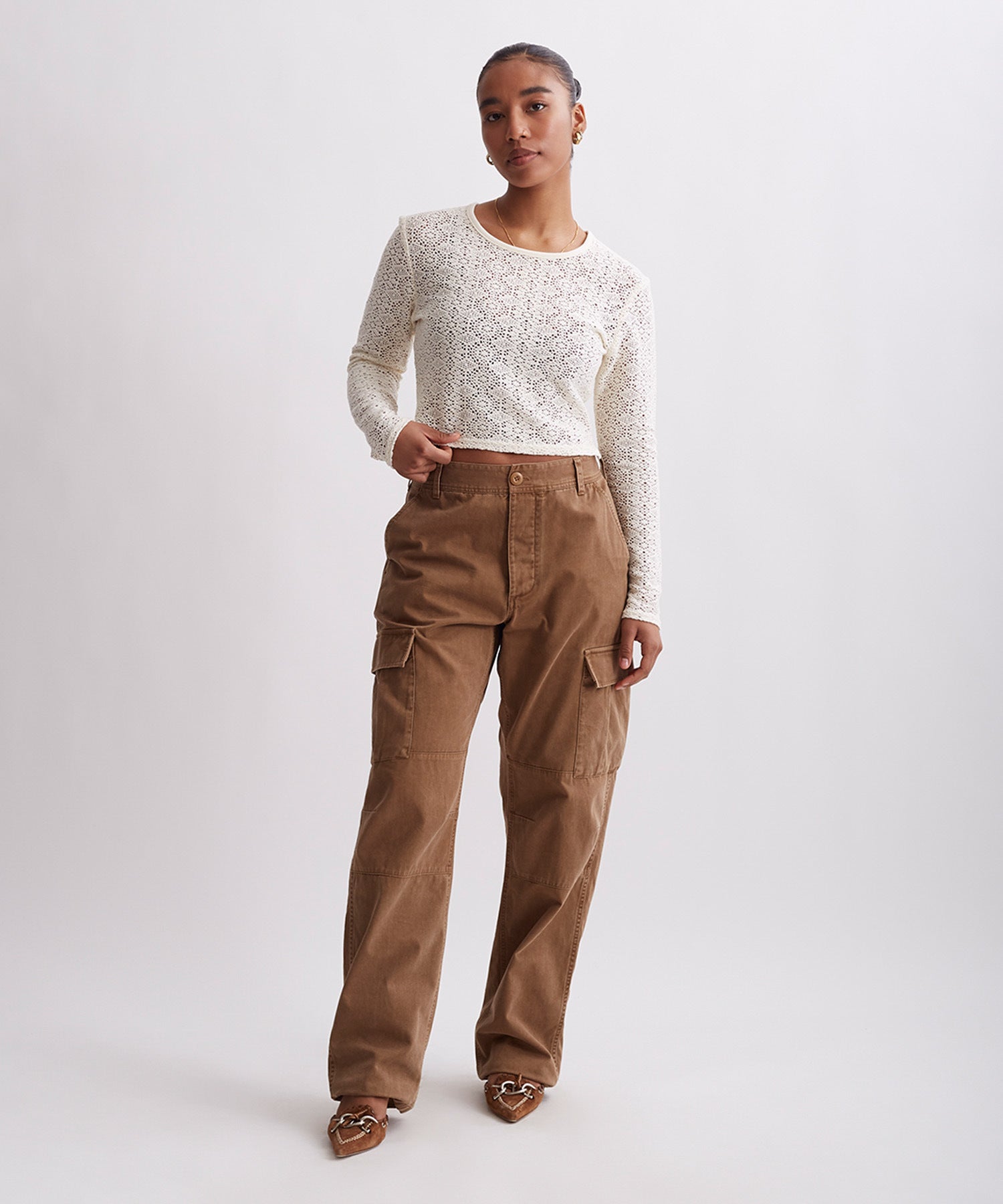 Peii Cotton Mesh L/S Top