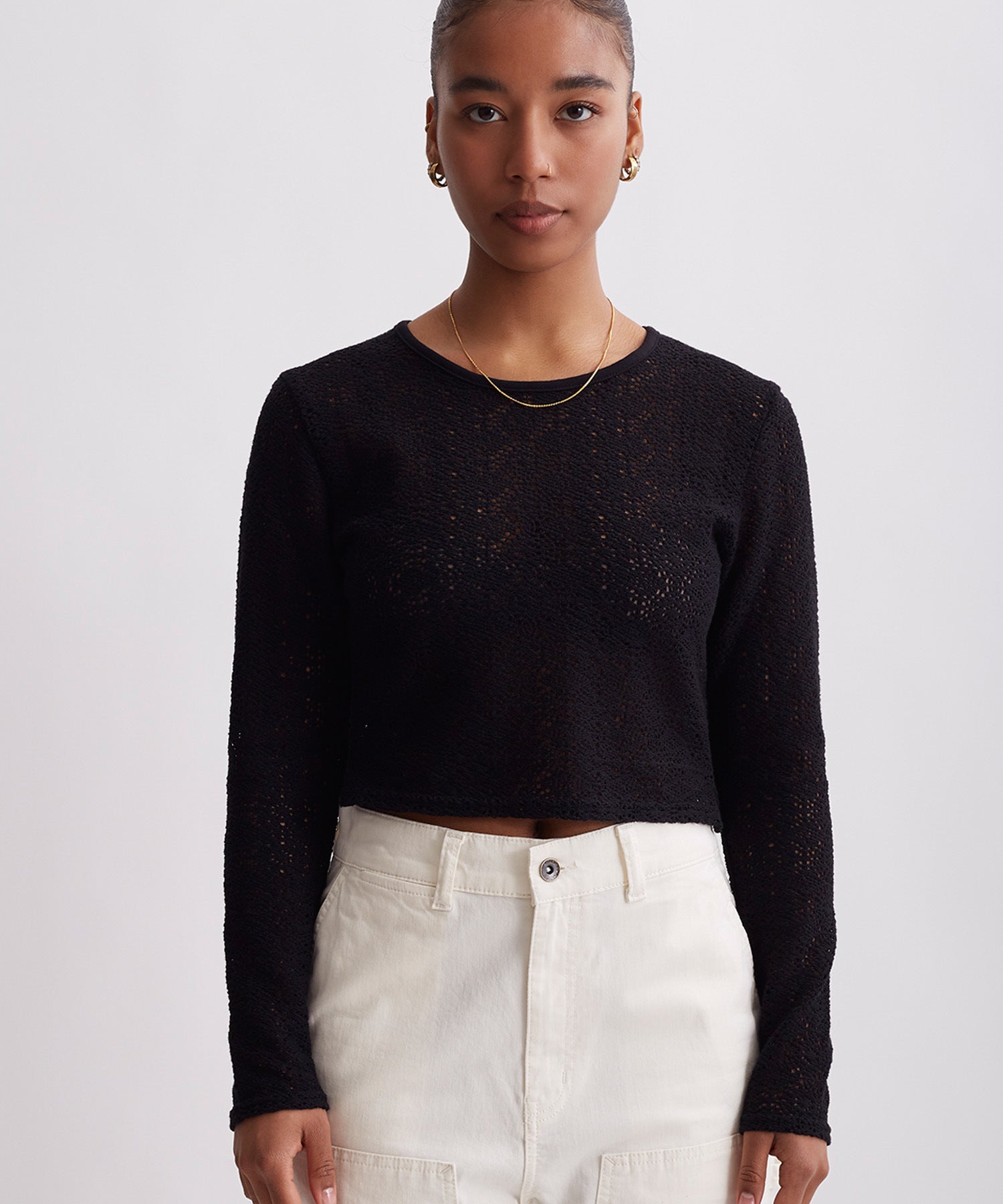 Peii Cotton Mesh L/S Top