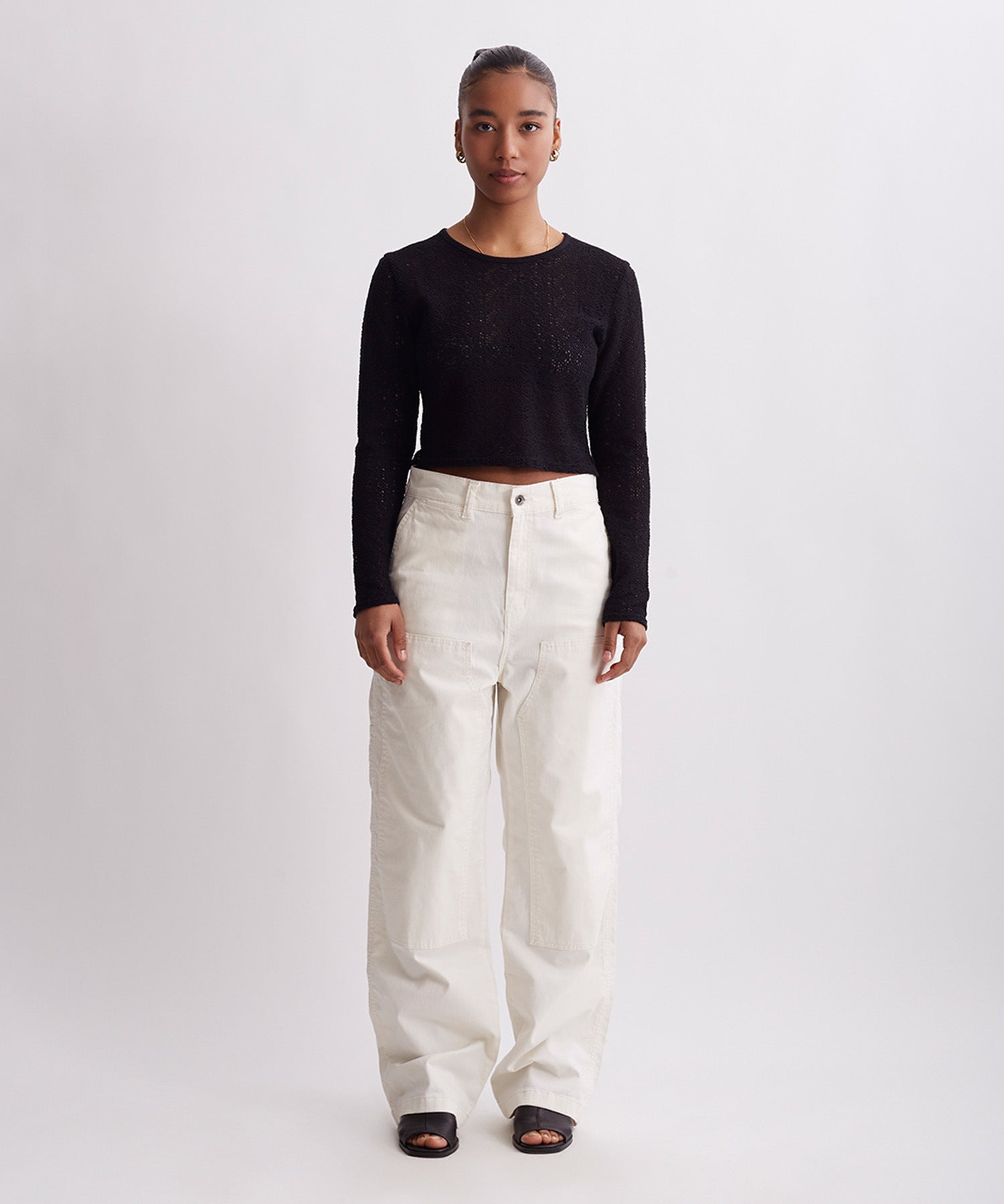 Peii Cotton Mesh L/S Top