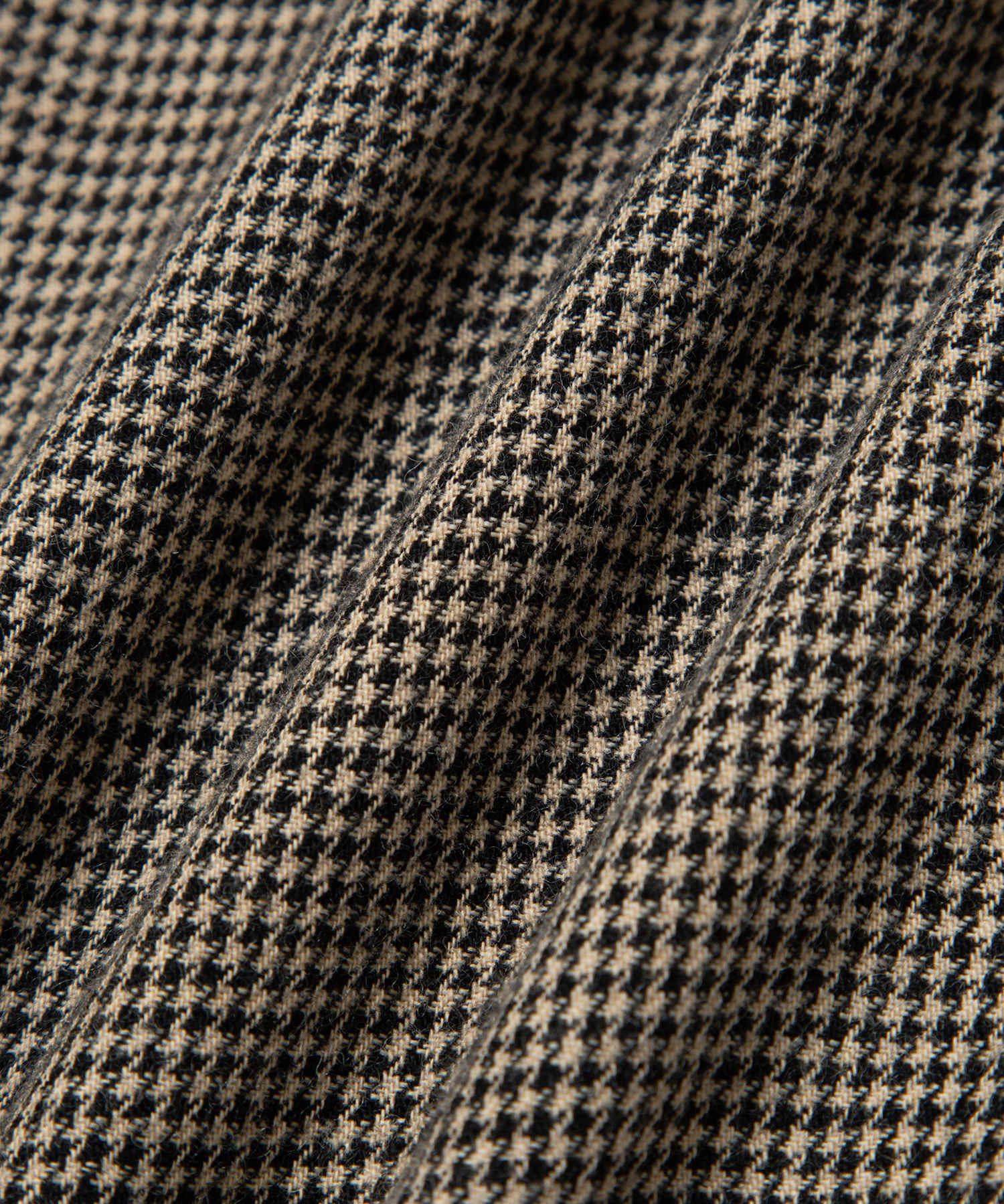 Open Collar Cotton Wool Twill Check L/S Shirt