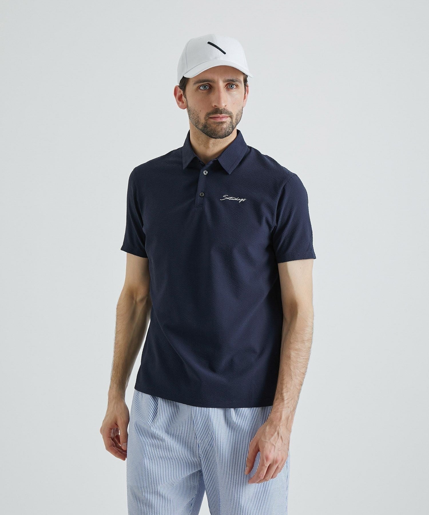 Seersucker Polo Shirt S/S
