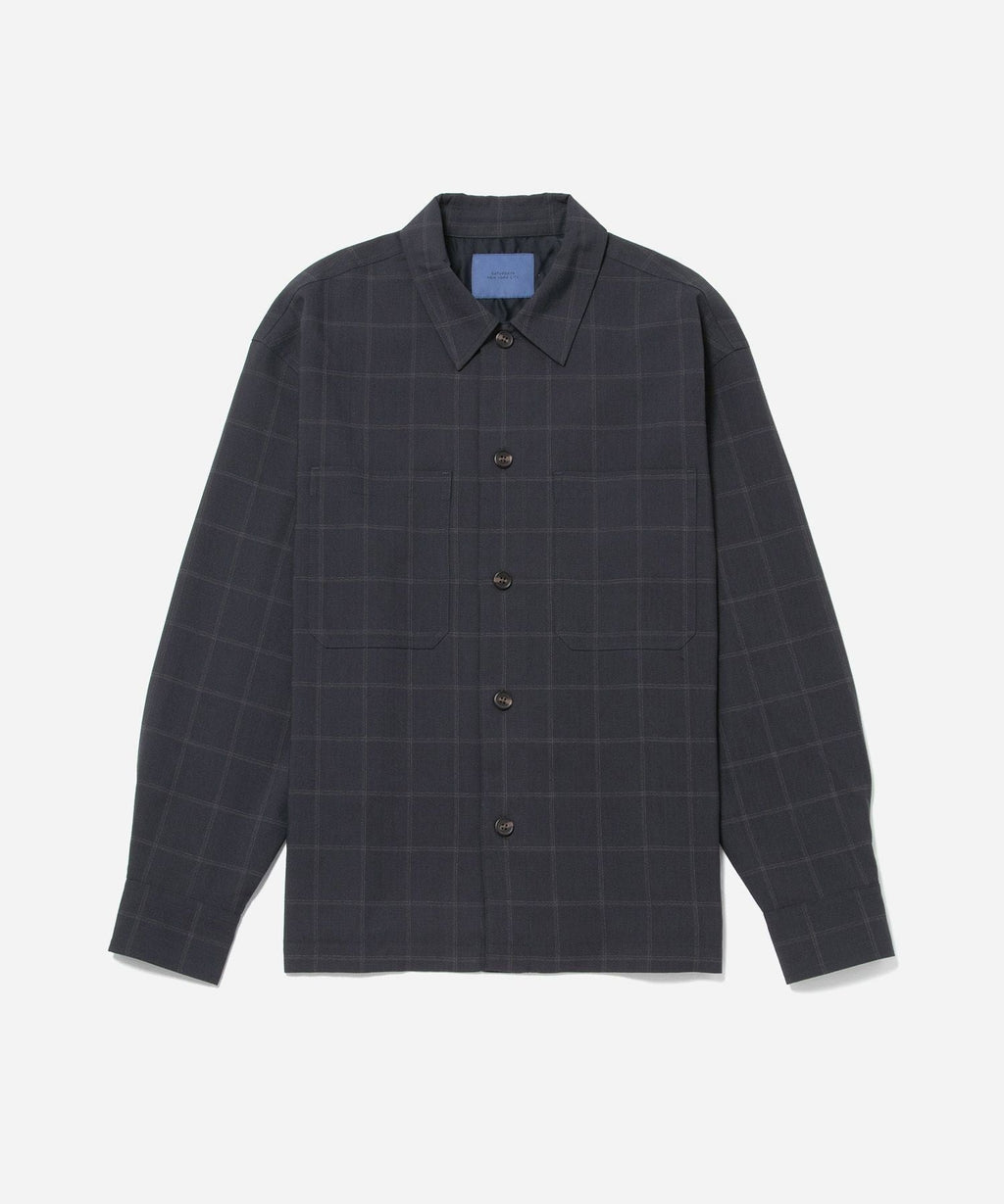 DRIESSEN WOOL GABARDINE LONG SLEEVE SHIRT