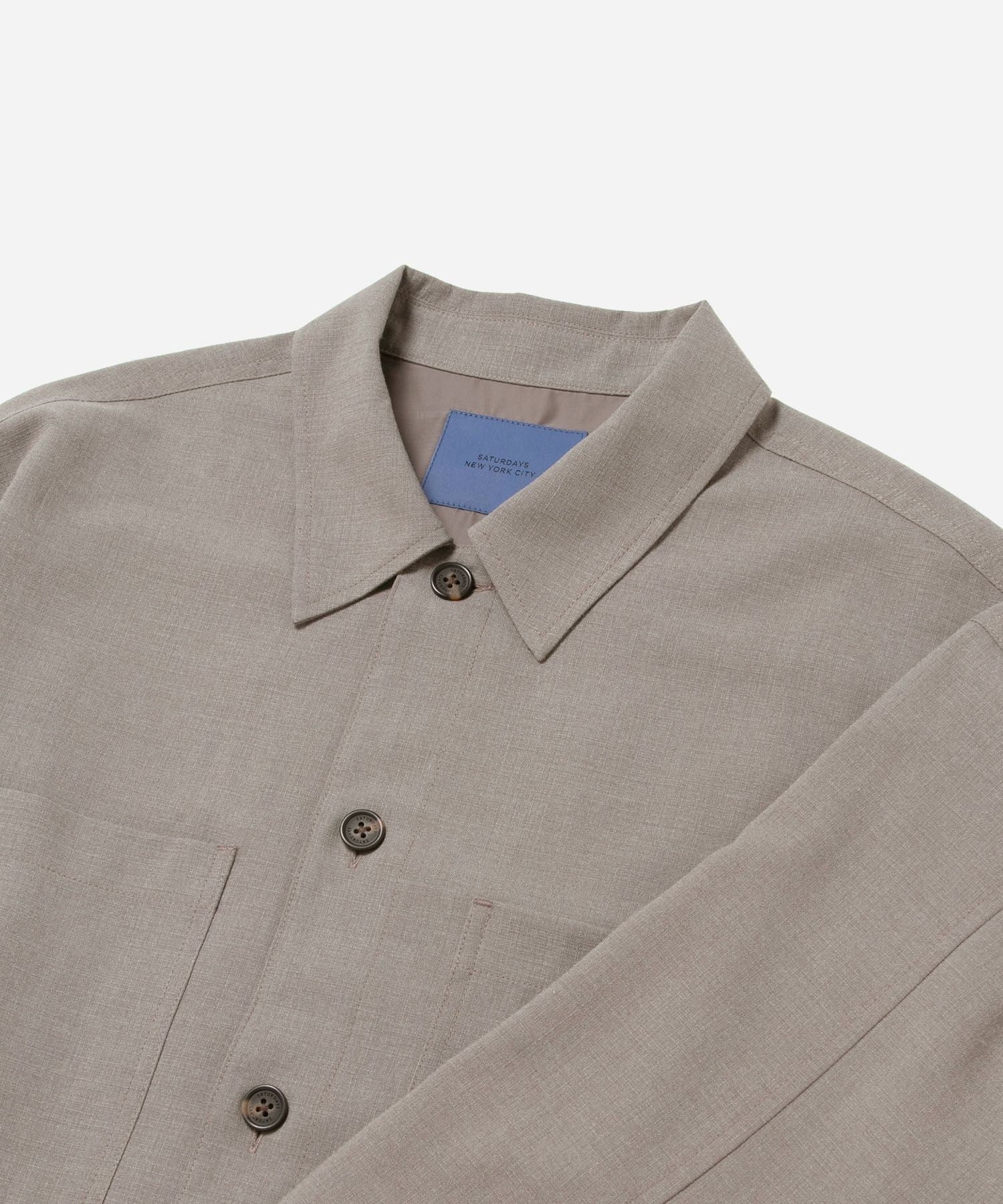 DRIESSEN WOOL GABARDINE LONG SLEEVE SHIRT