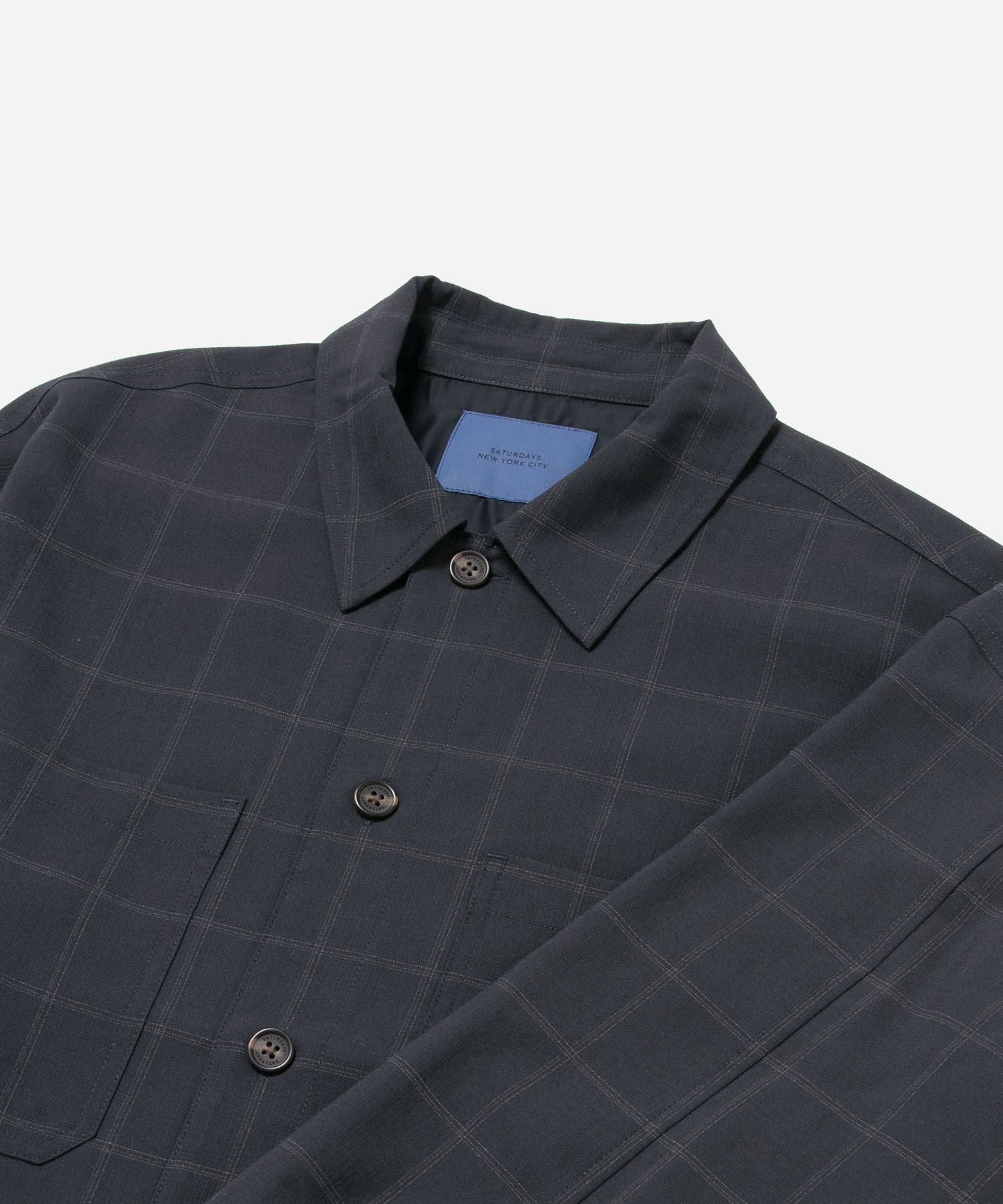 DRIESSEN WOOL GABARDINE LONG SLEEVE SHIRT
