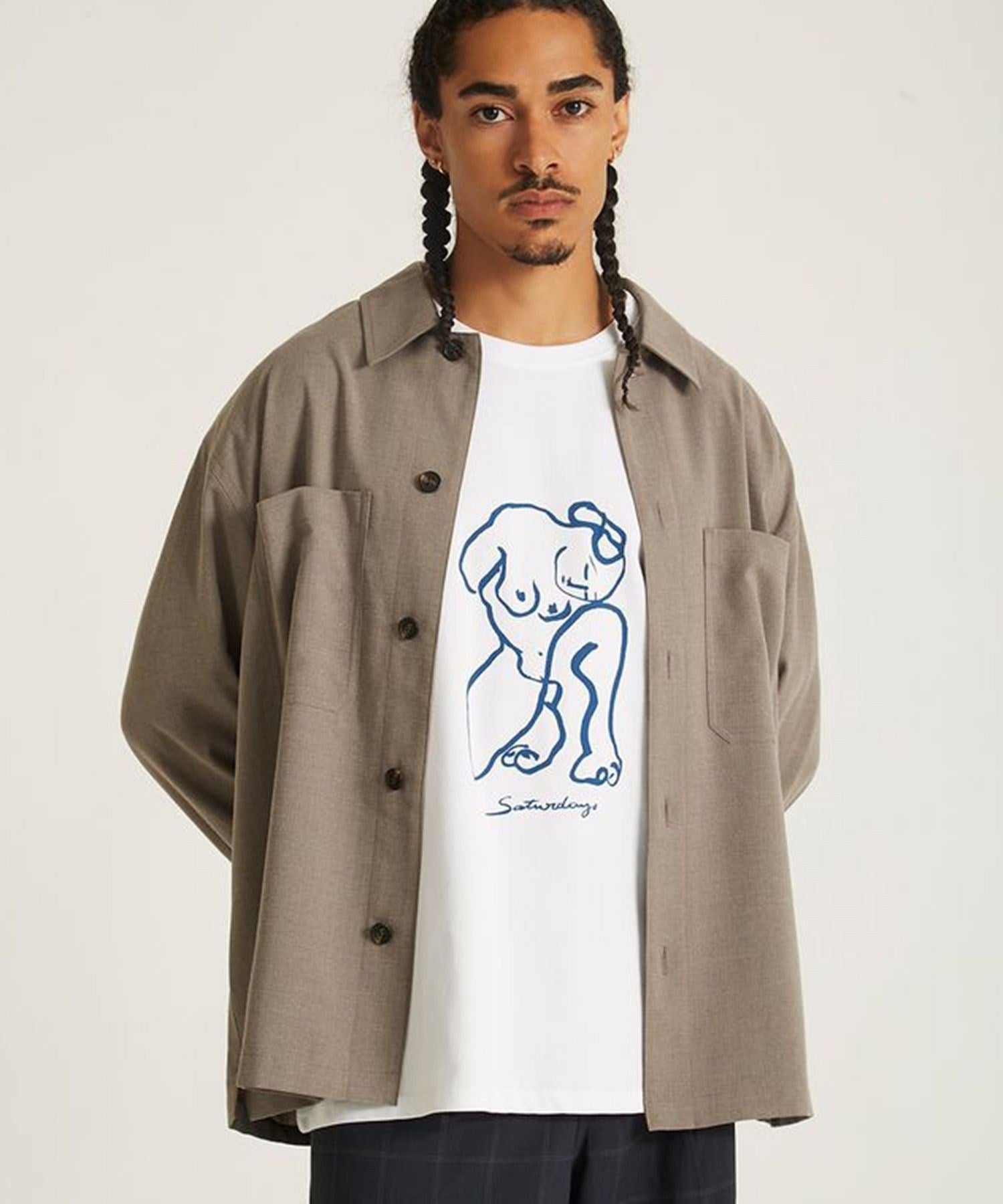 DRIESSEN WOOL GABARDINE LONG SLEEVE SHIRT