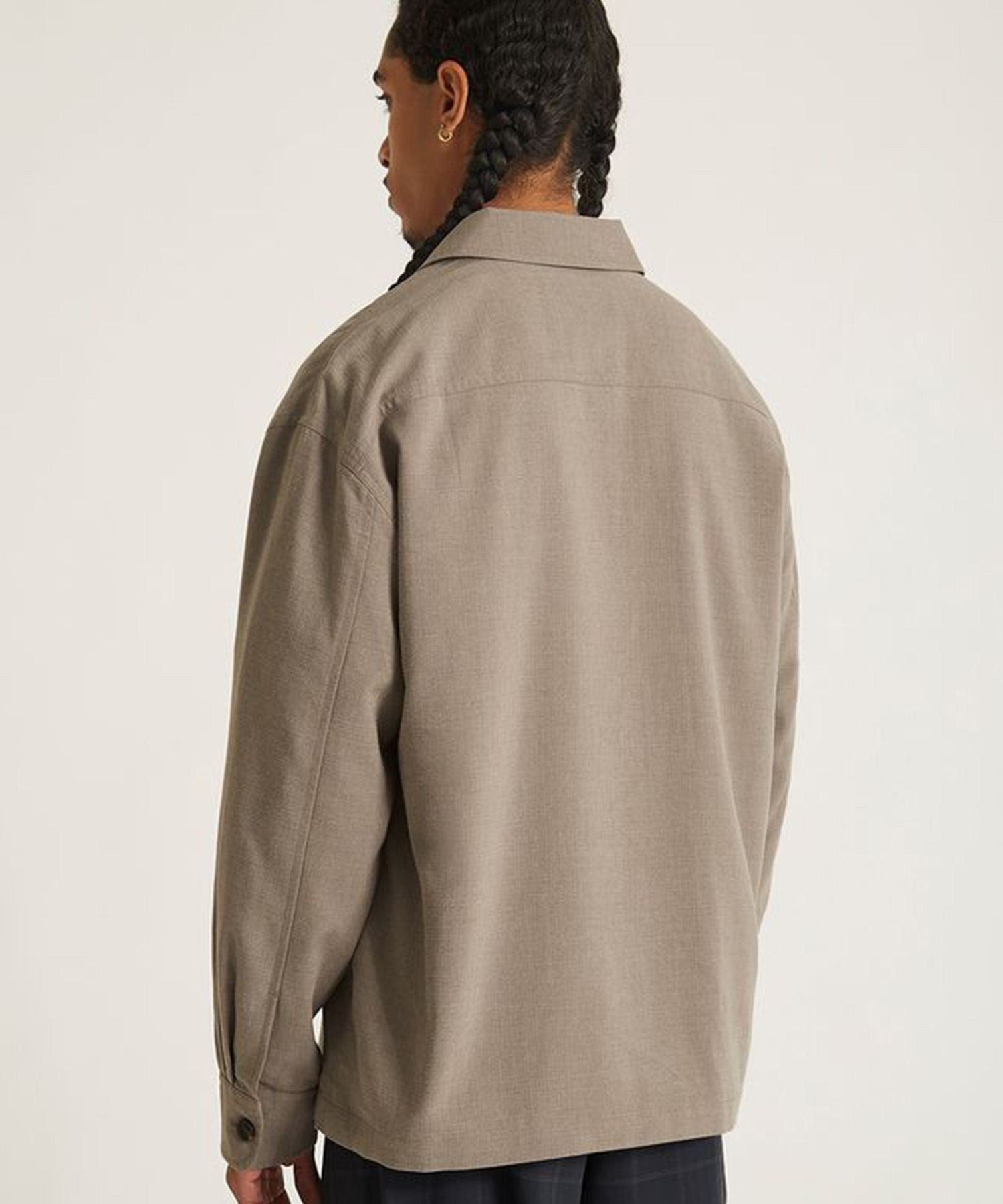 DRIESSEN WOOL GABARDINE LONG SLEEVE SHIRT