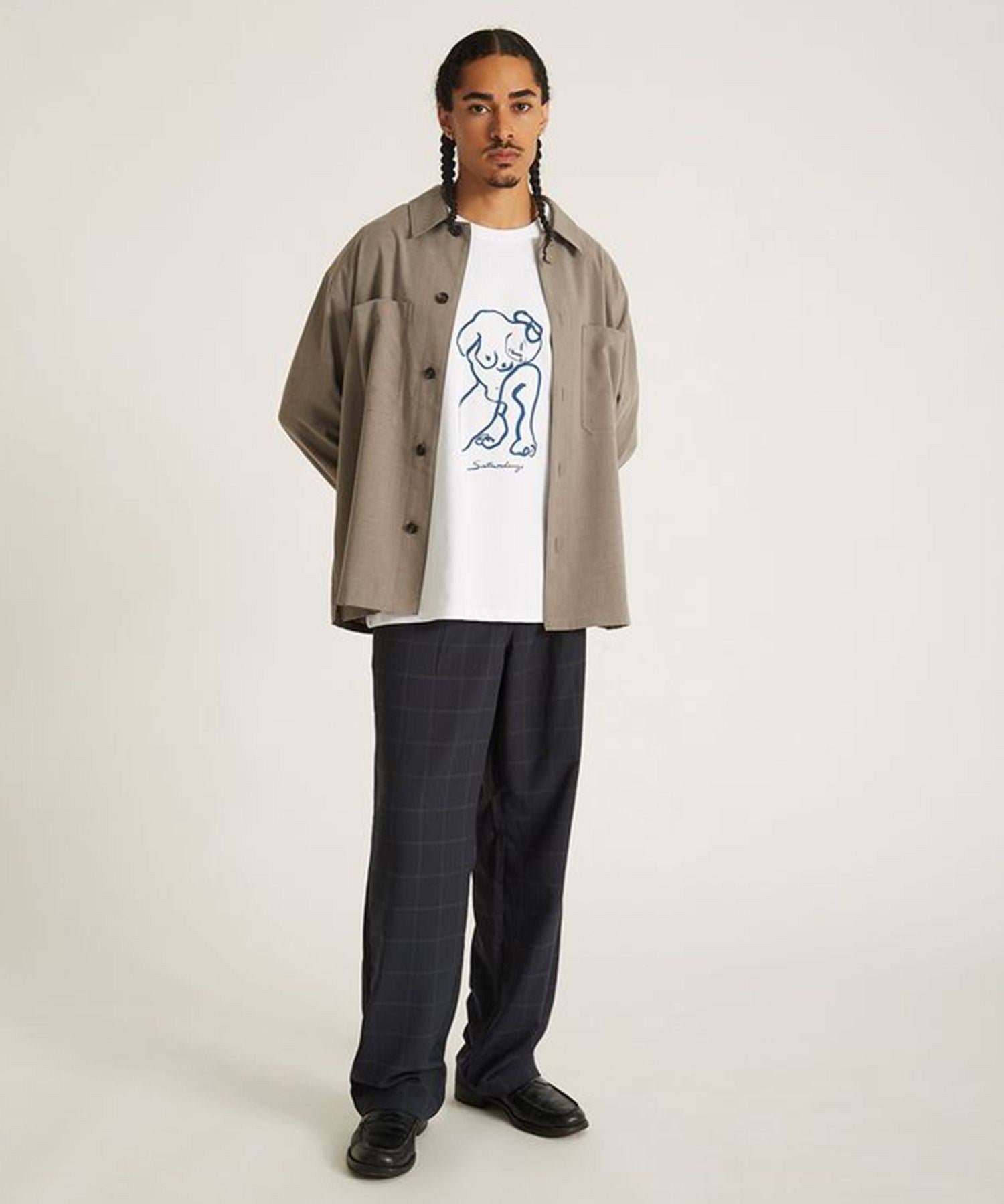 DRIESSEN WOOL GABARDINE LONG SLEEVE SHIRT