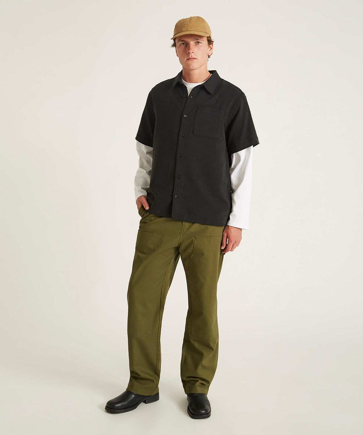 Bruce Double Layer Crinkle Short Sleeve Shirt