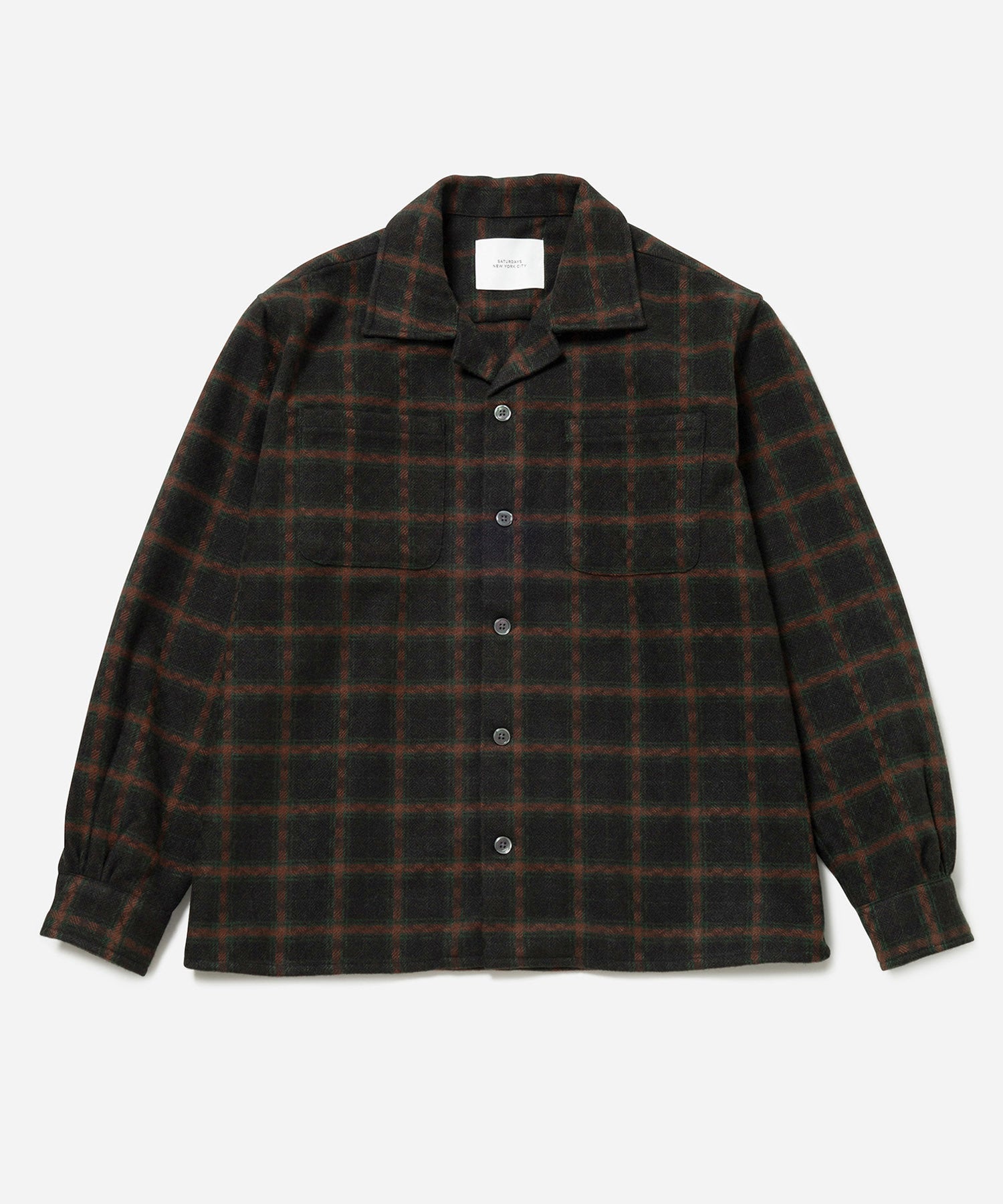 OPEN COLLAR FLANNEL CHECK SHIRTS