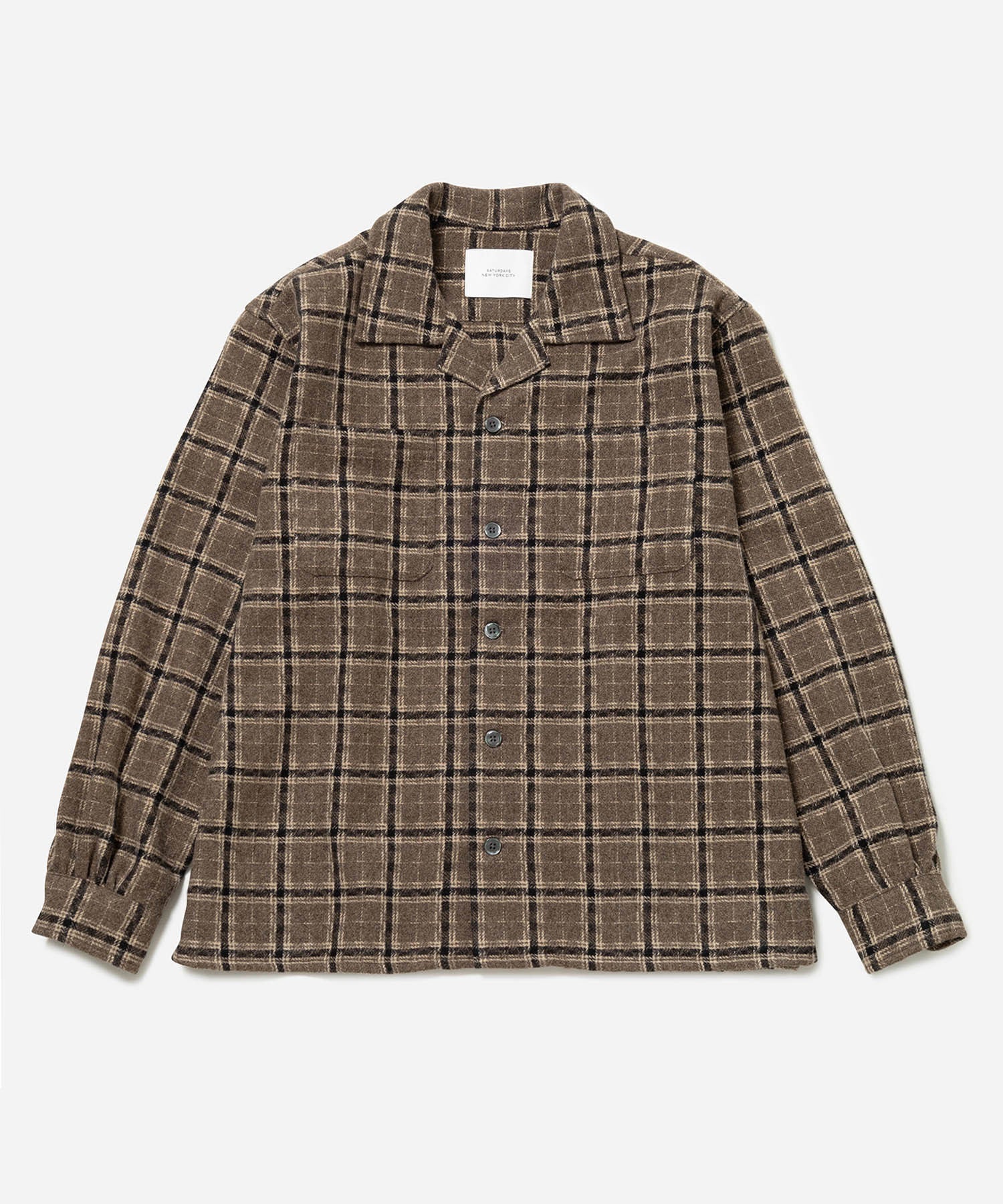 OPEN COLLAR FLANNEL CHECK SHIRTS