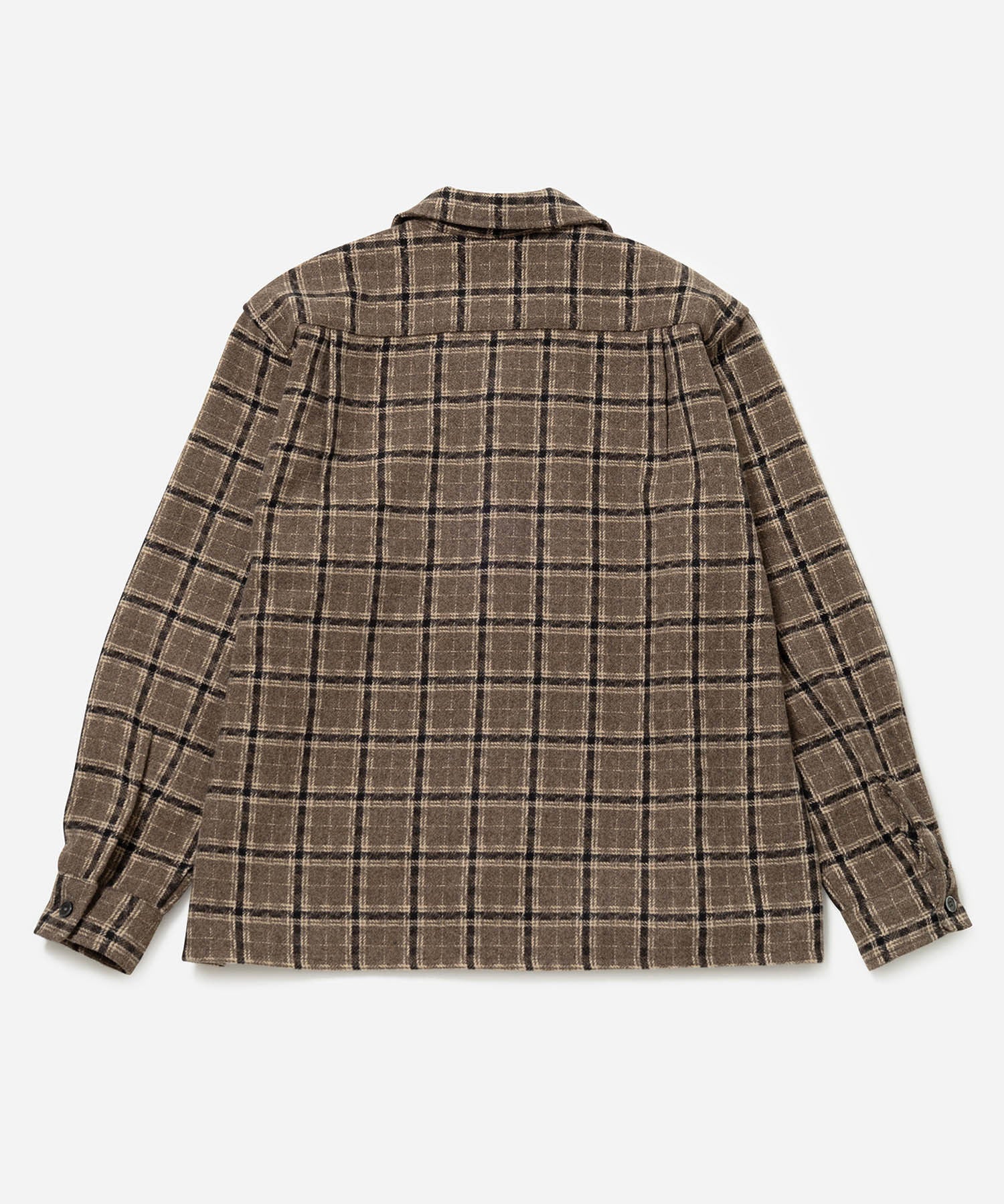 OPEN COLLAR FLANNEL CHECK SHIRTS