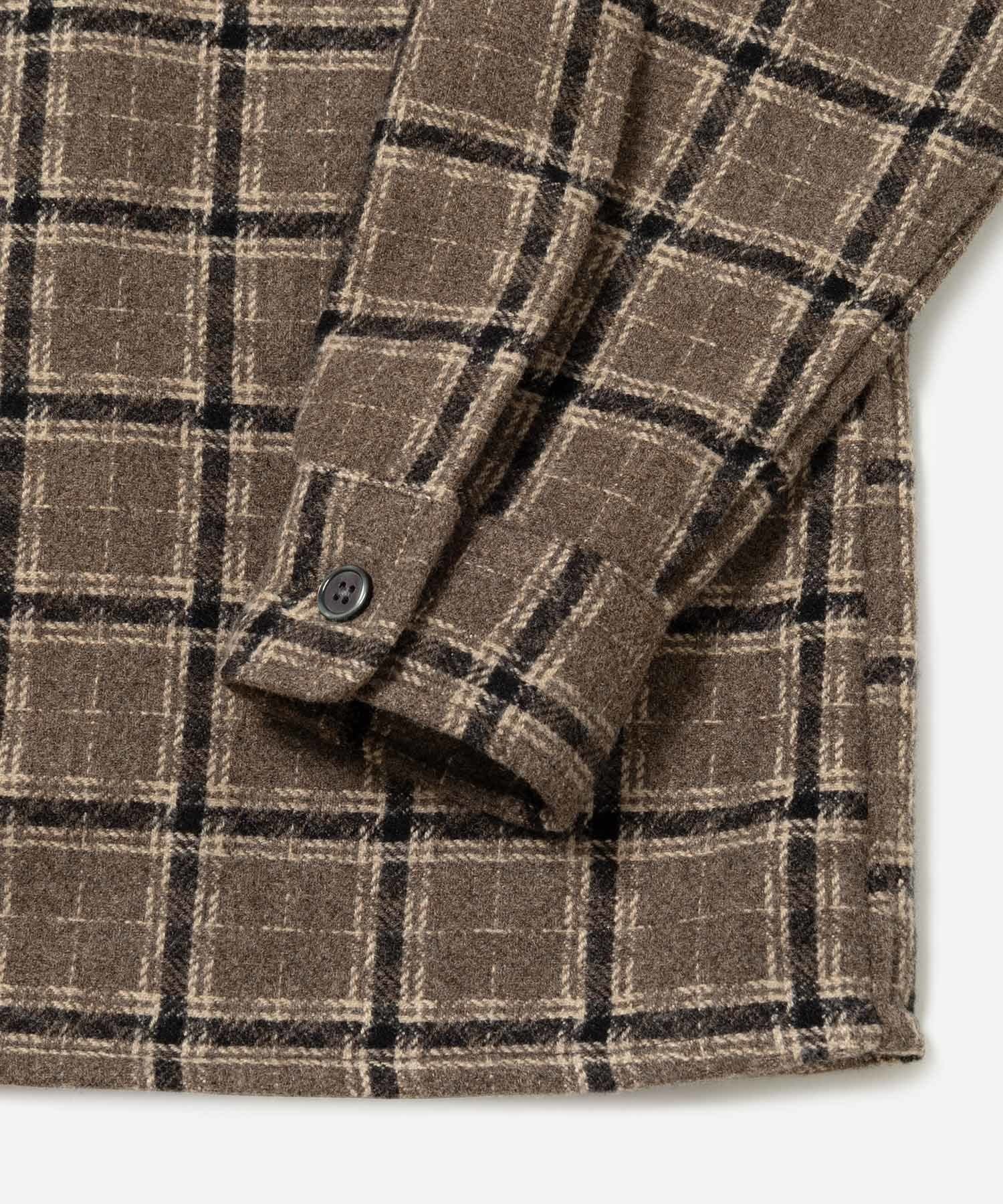 OPEN COLLAR FLANNEL CHECK SHIRTS