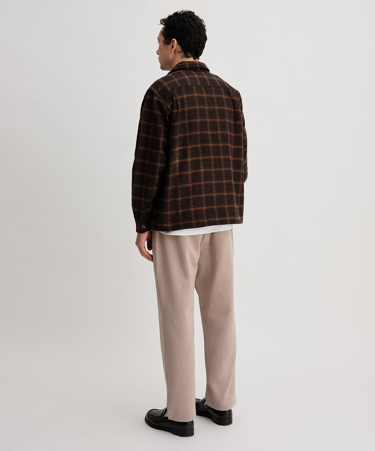 OPEN COLLAR FLANNEL CHECK SHIRTS