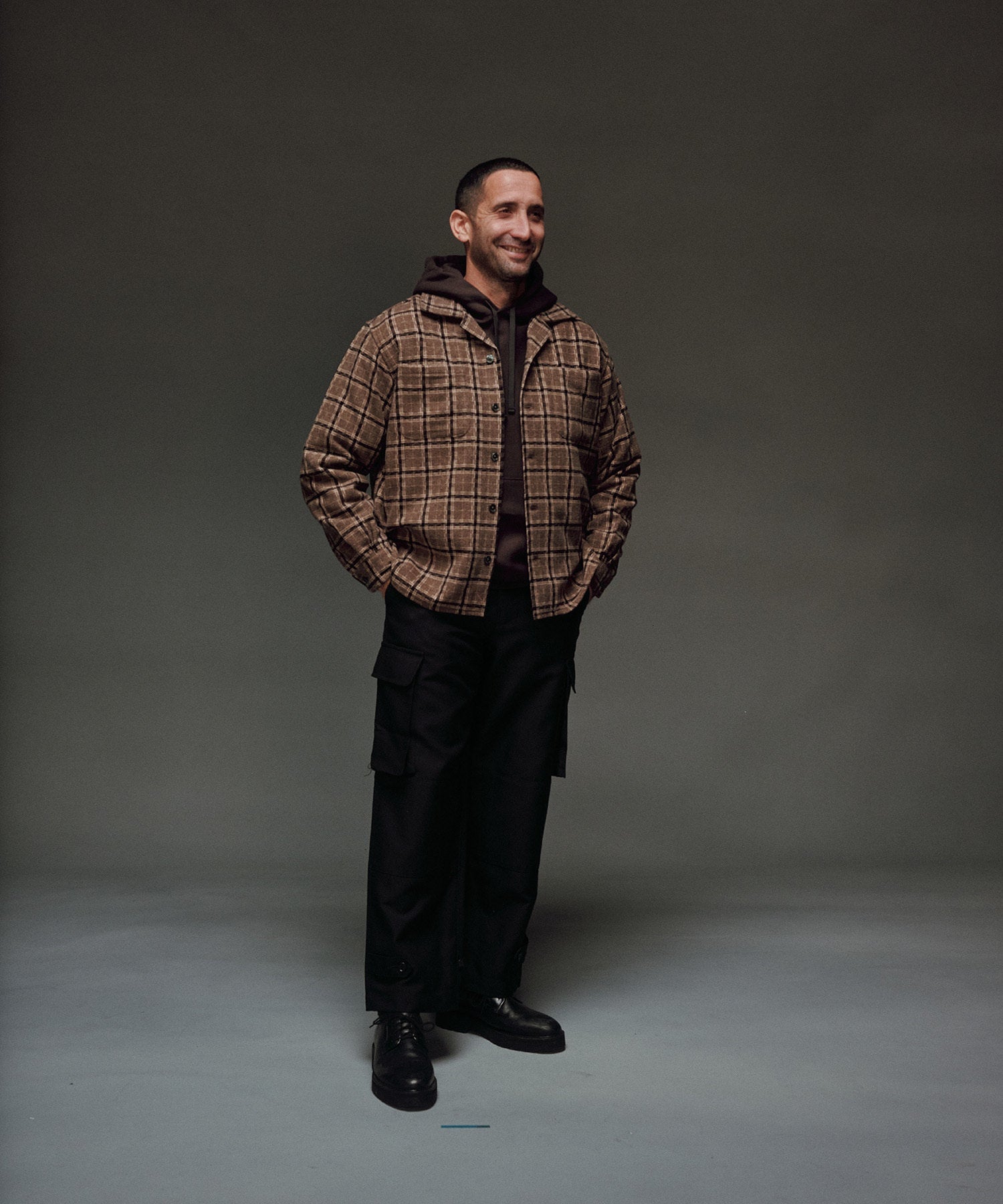 OPEN COLLAR FLANNEL CHECK SHIRTS