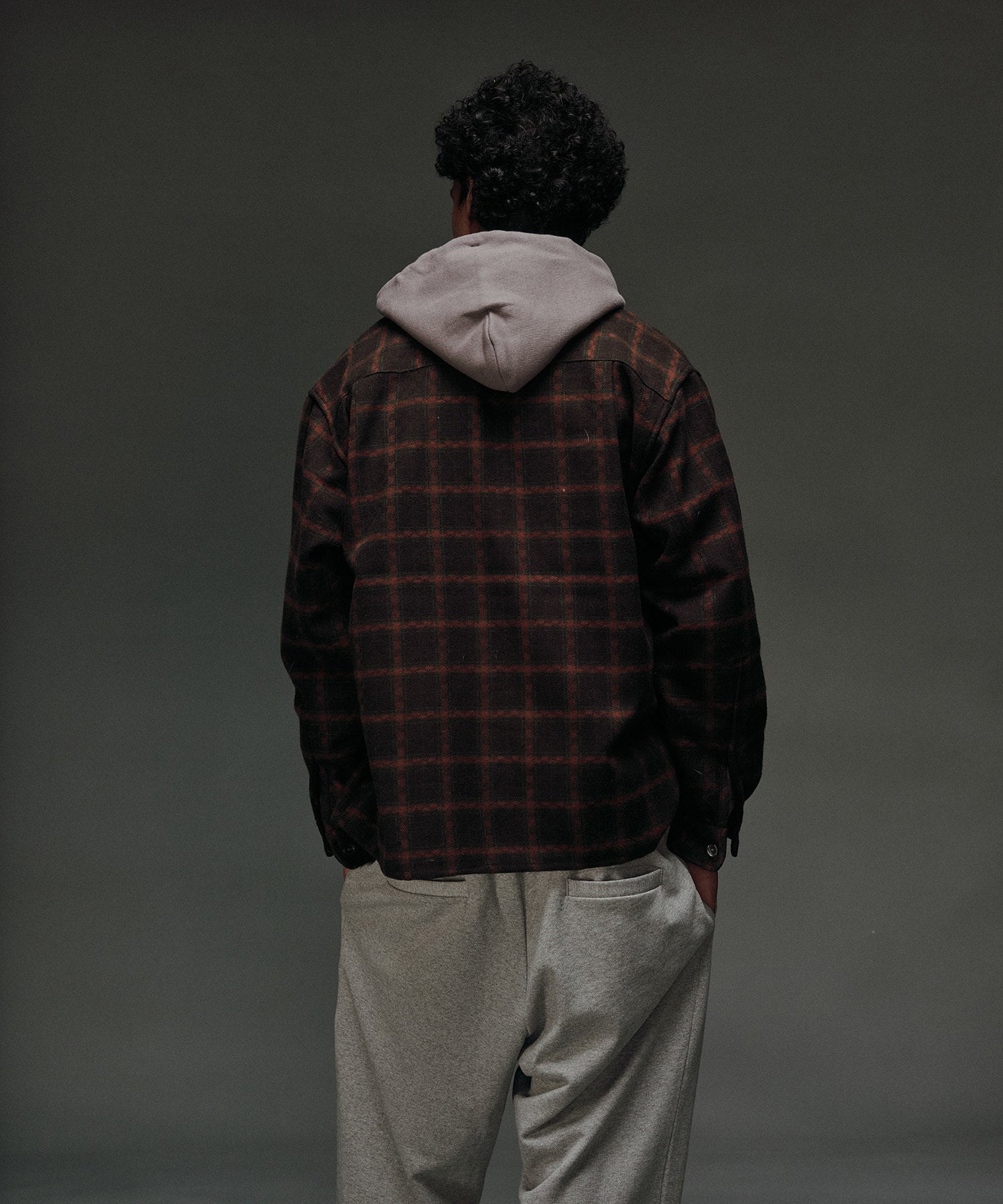 OPEN COLLAR FLANNEL CHECK SHIRTS