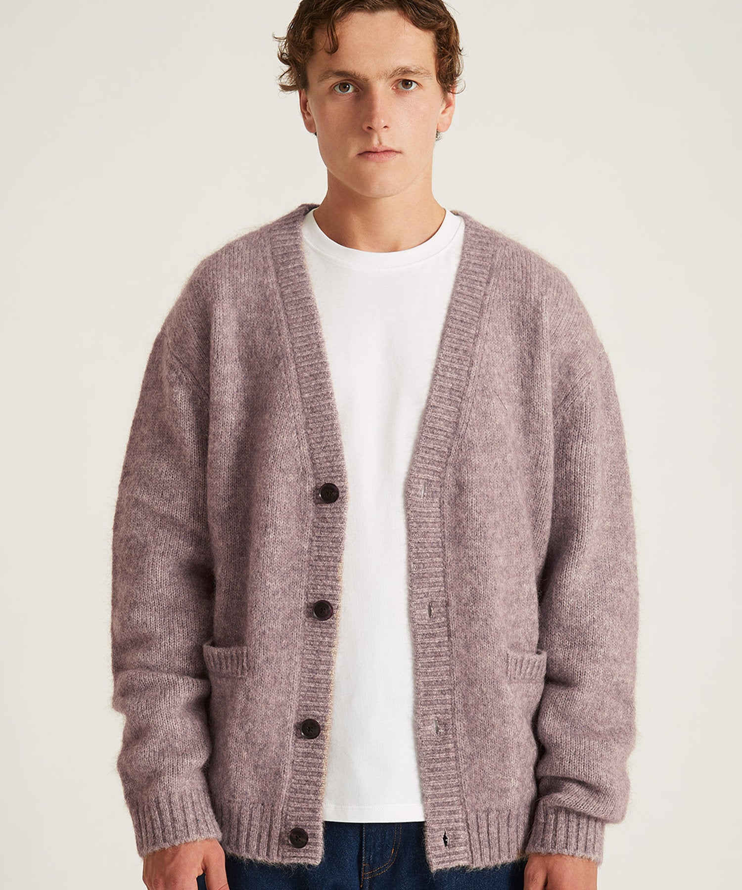 MICHAEL SHAGGY WOOL CARDIGAN