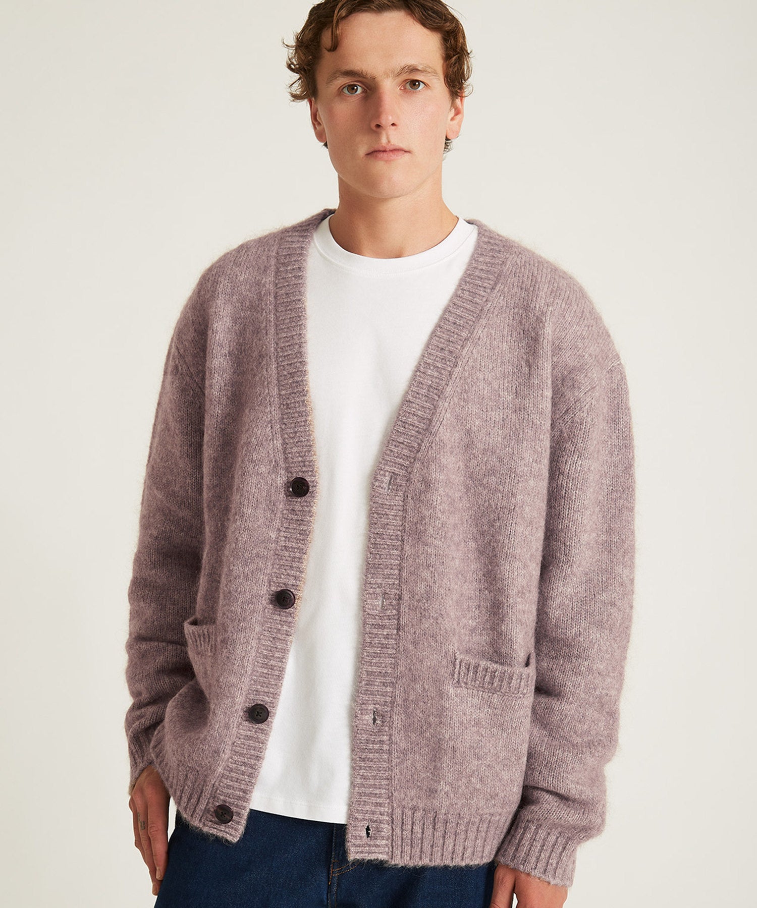 MICHAEL SHAGGY WOOL CARDIGAN