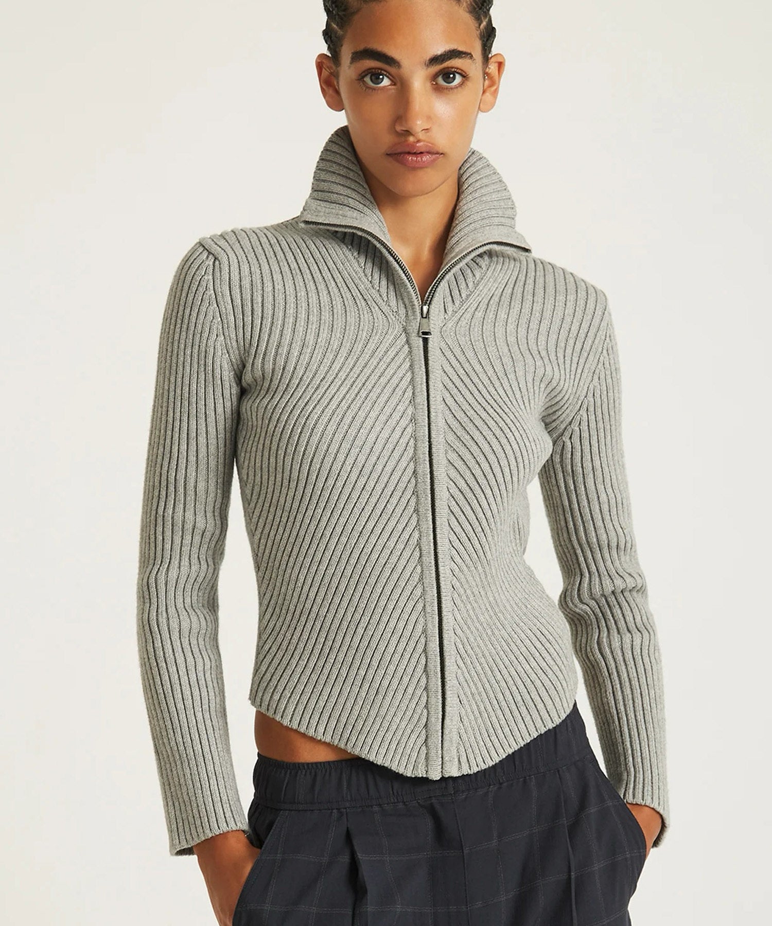 LEAH CASHMERE ZIP SWEATER