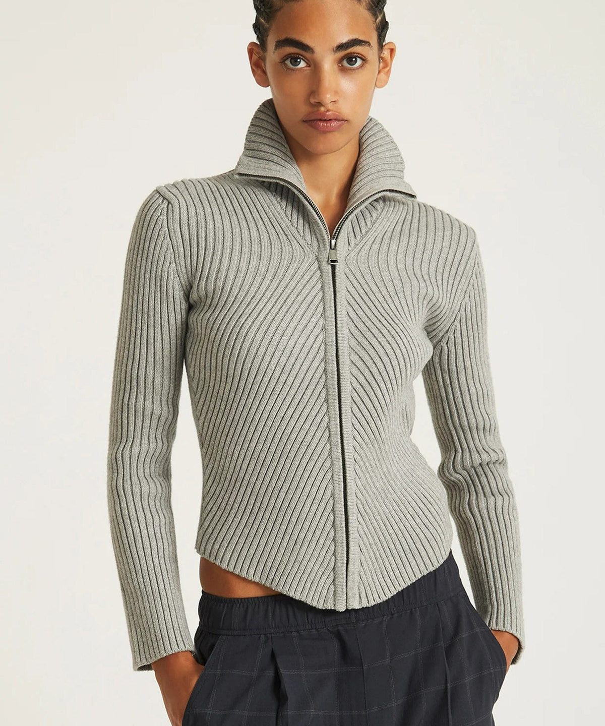 LEAH CASHMERE ZIP SWEATER