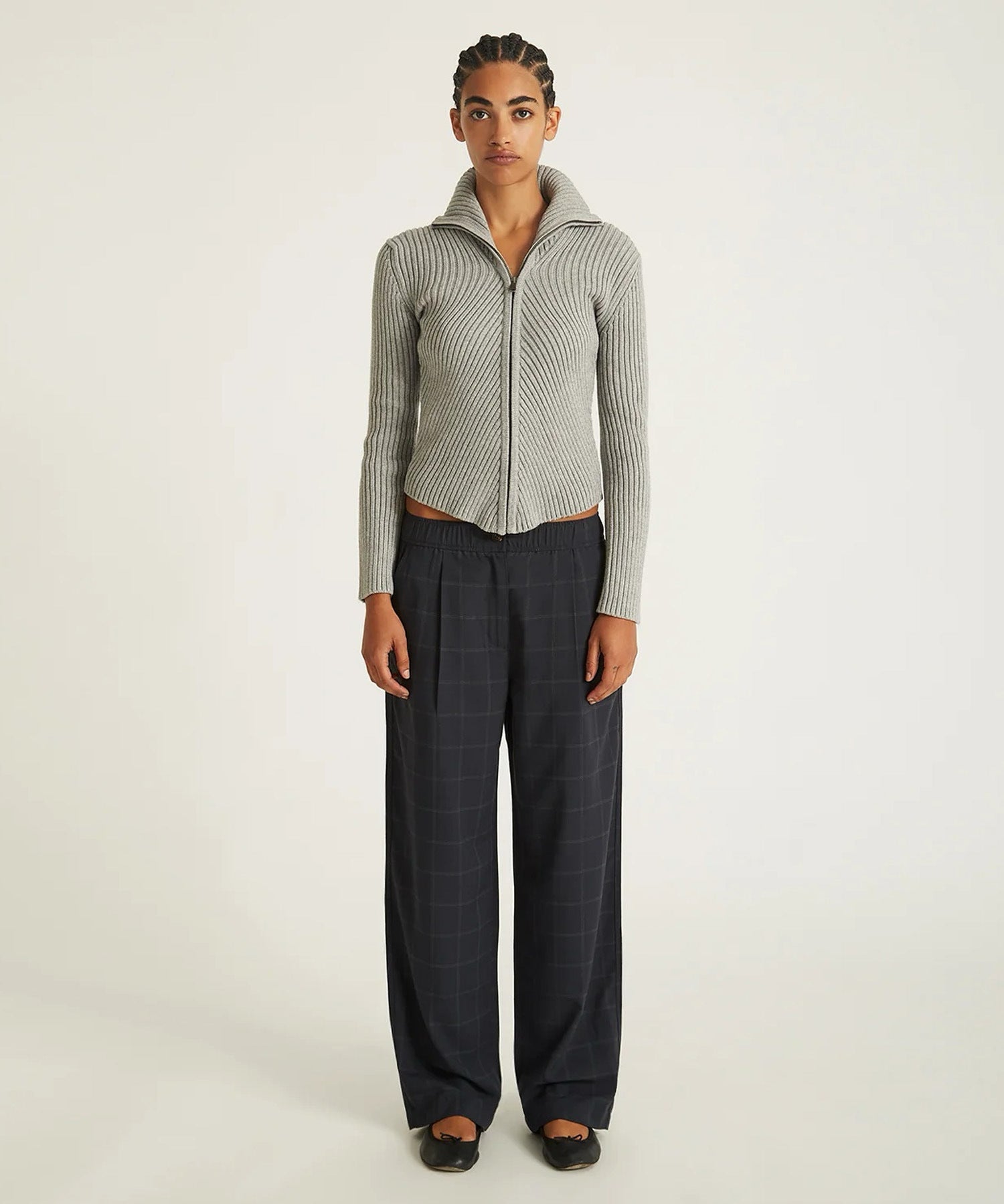 LEAH CASHMERE ZIP SWEATER