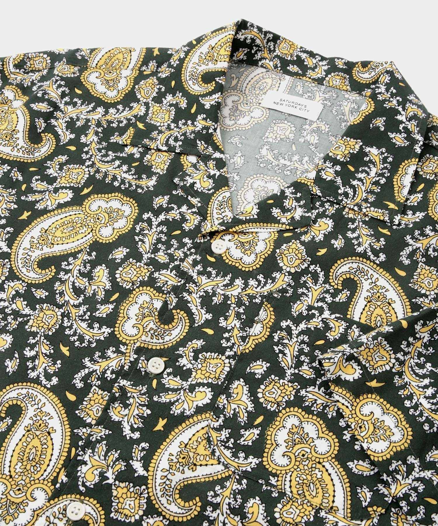 Canty Open Collar Paisley Printed SS Shirt