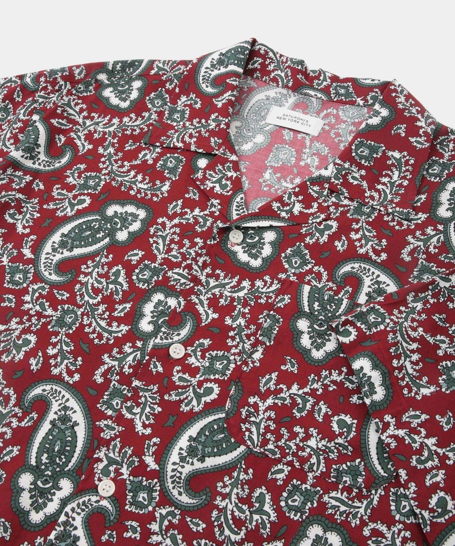Canty Open Collar Paisley Printed SS Shirt