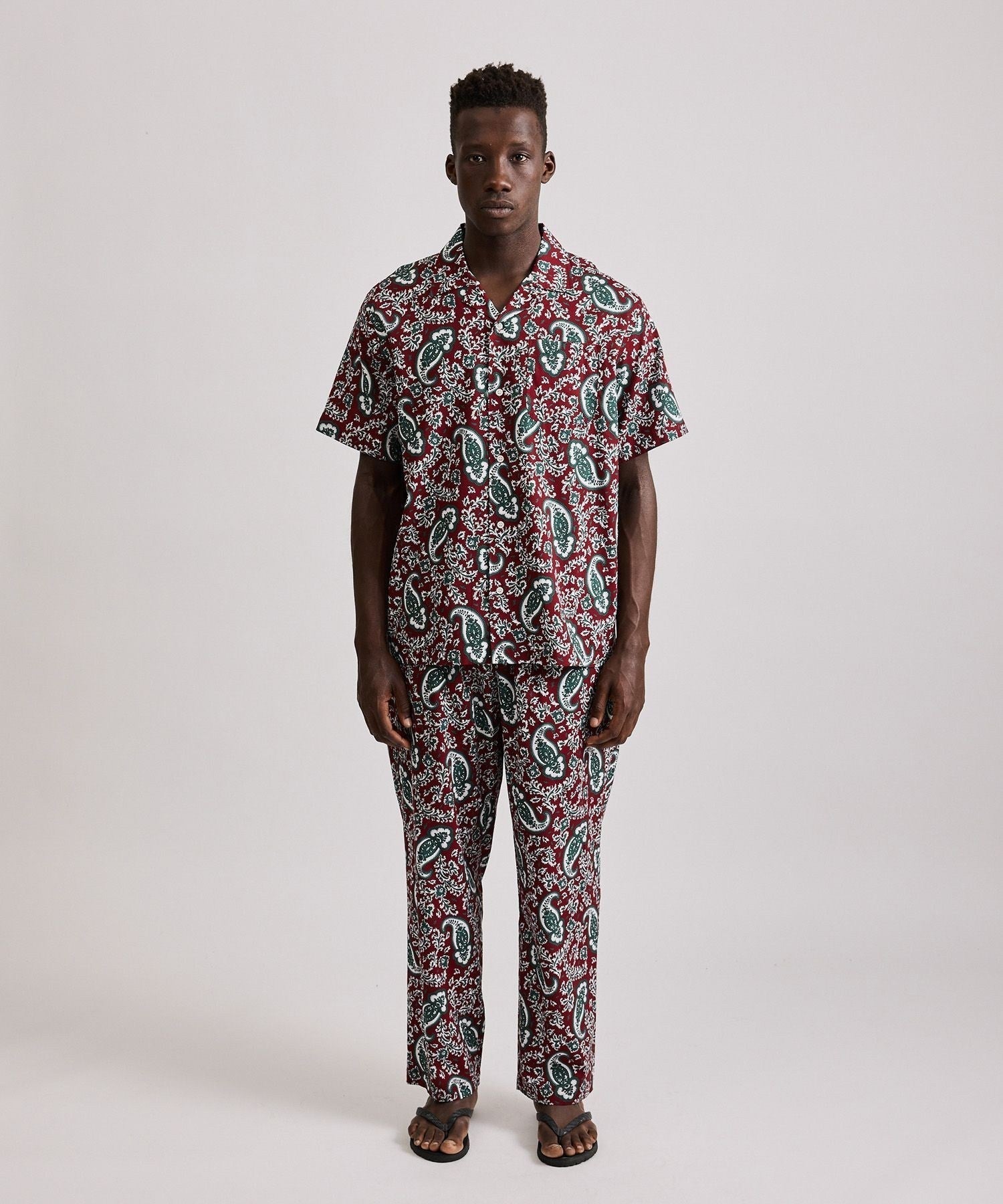 Canty Open Collar Paisley Printed SS Shirt