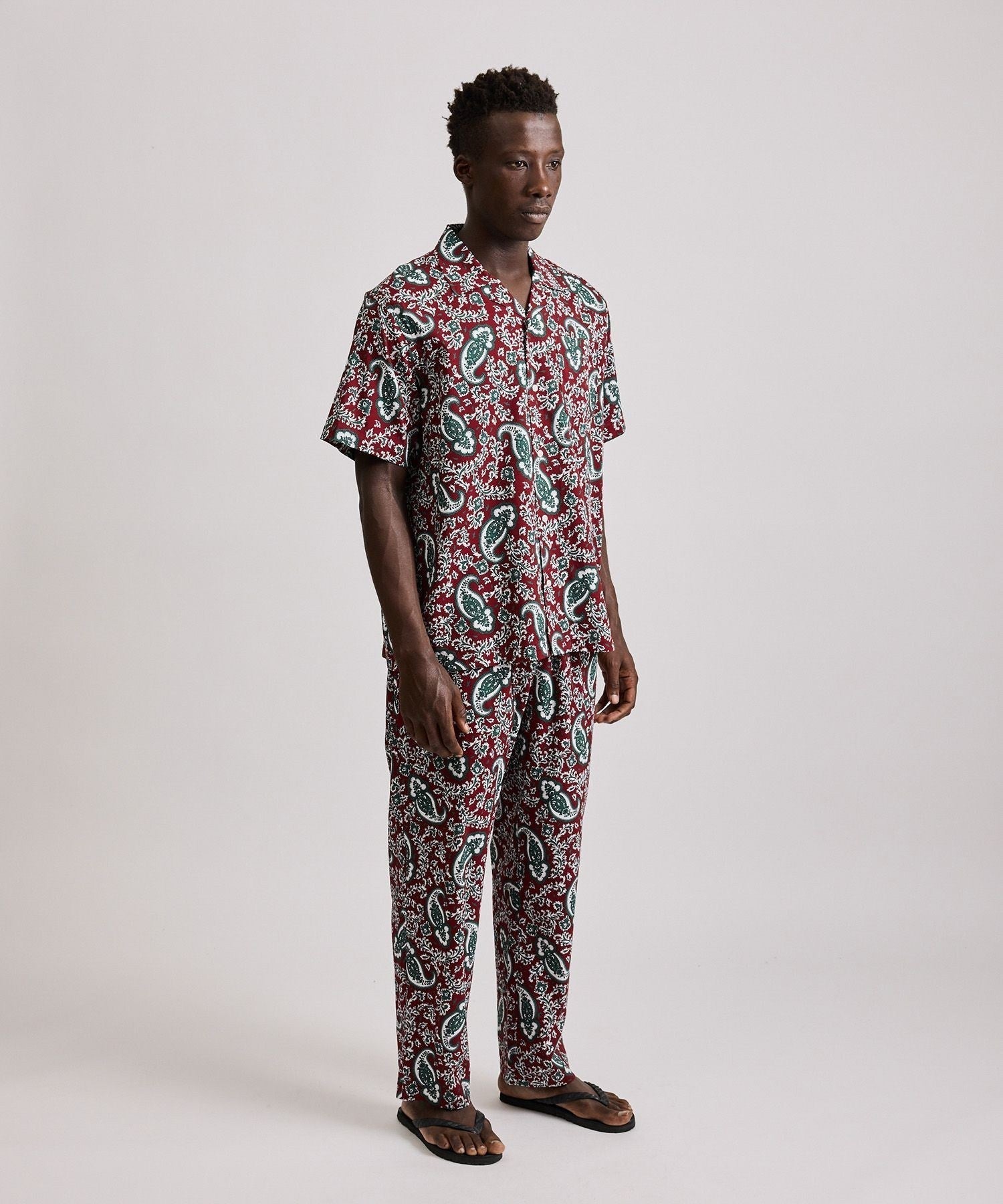 Canty Open Collar Paisley Printed SS Shirt