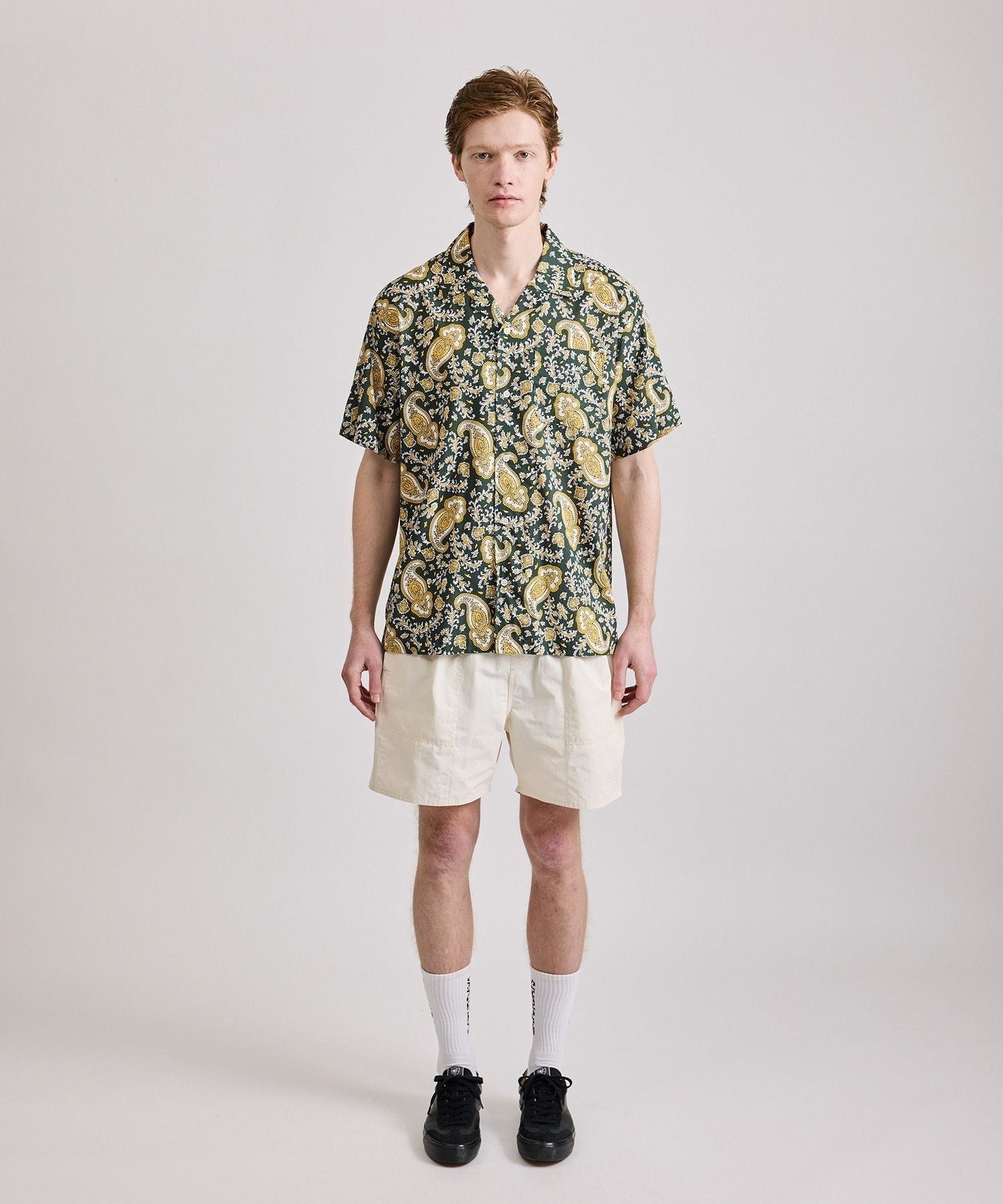 Canty Open Collar Paisley Printed SS Shirt