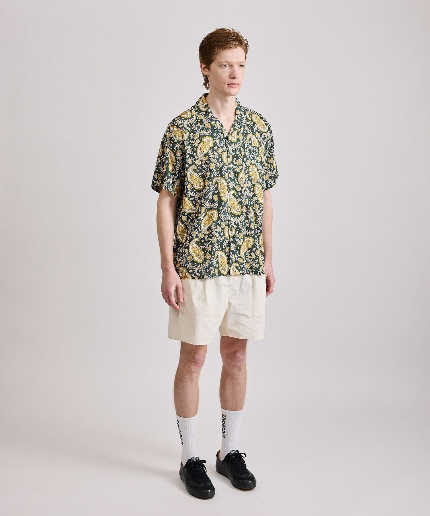 Canty Open Collar Paisley Printed SS Shirt