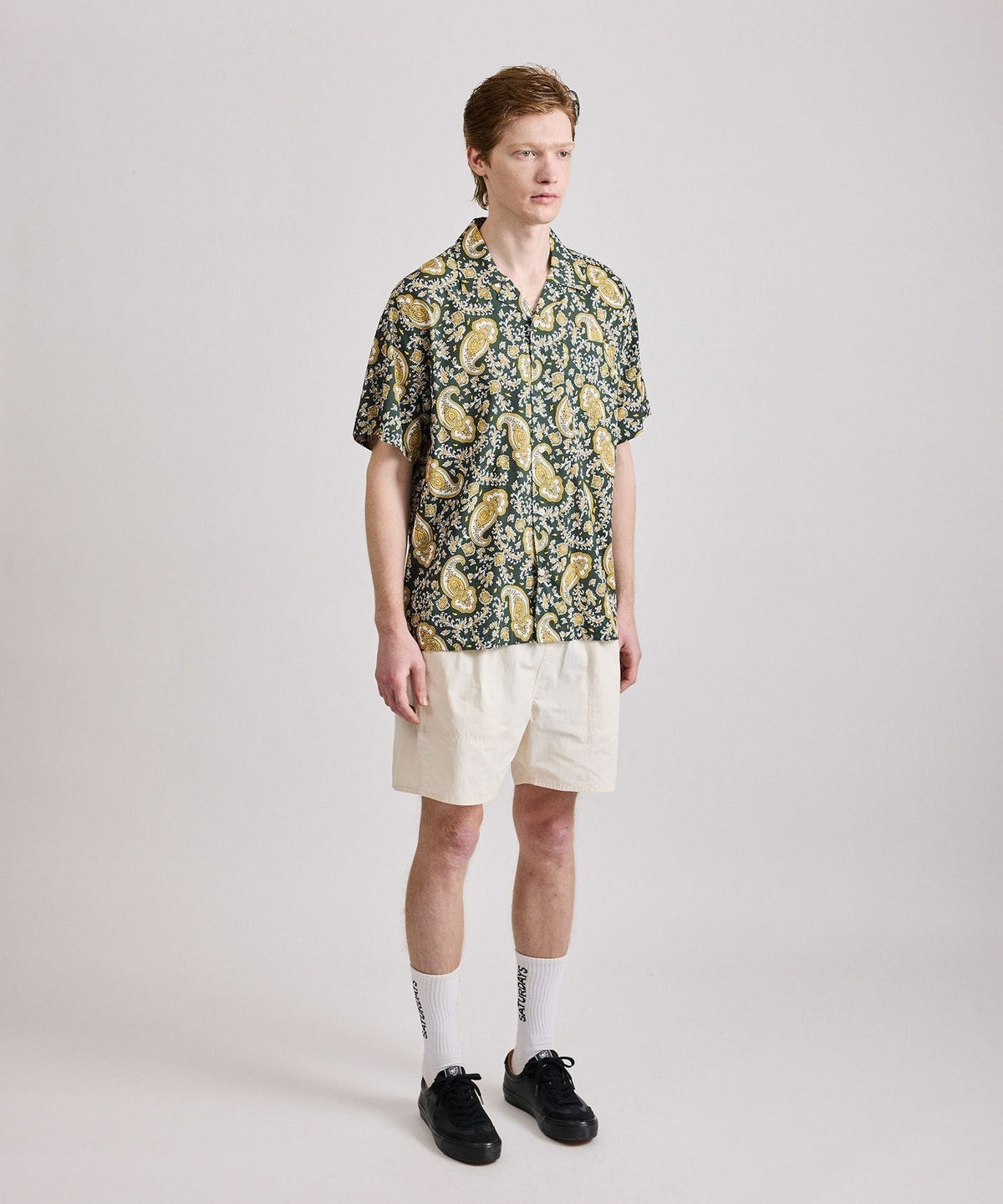 Canty Open Collar Paisley Printed SS Shirt