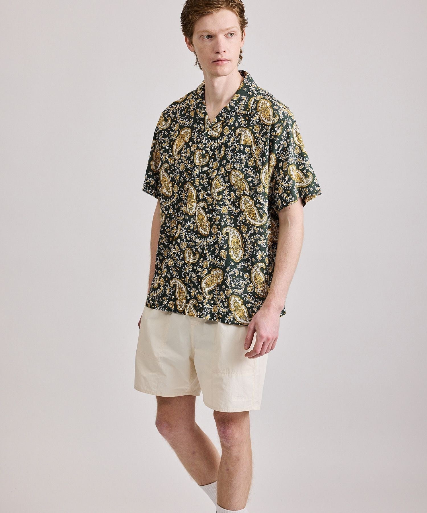 Canty Open Collar Paisley Printed SS Shirt