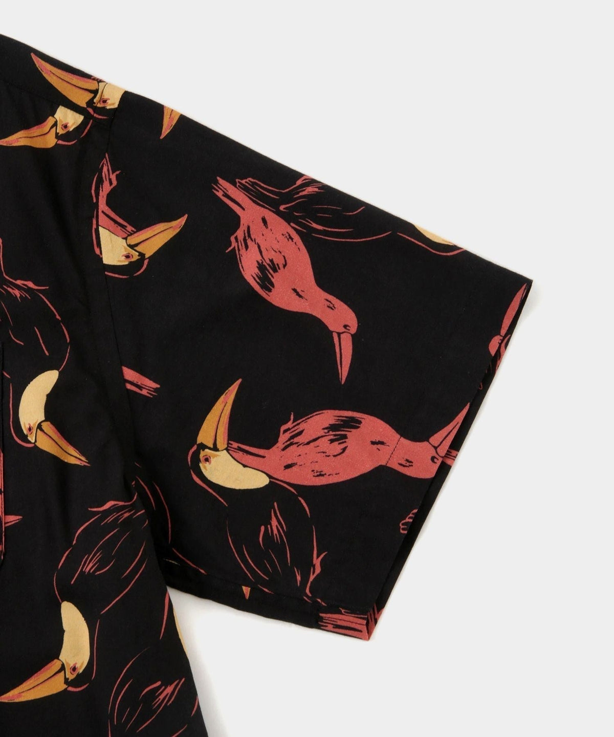 Canty Open Collar Bird Printed SS Shirt