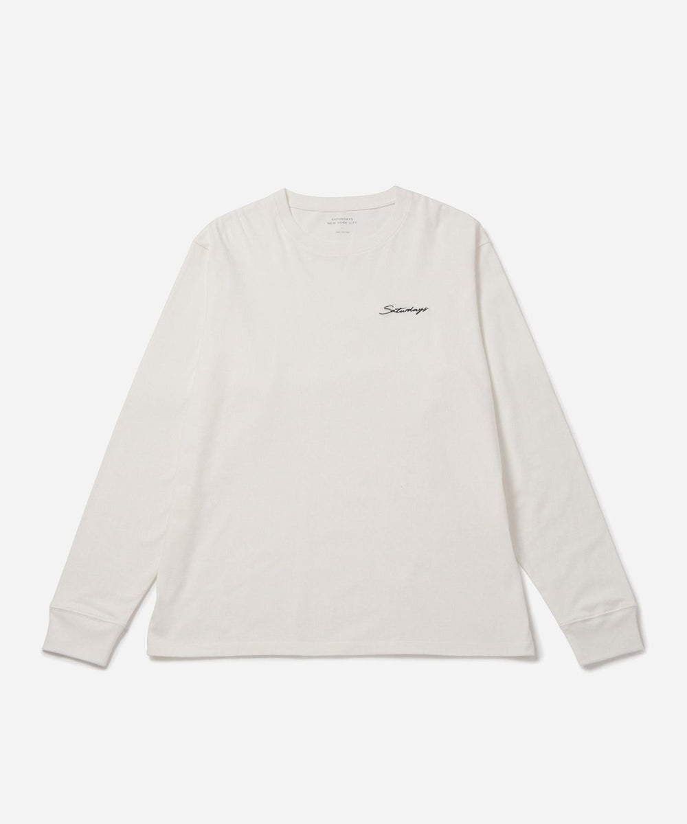 Script Emb LS Tee | Saturdays NYC Japan